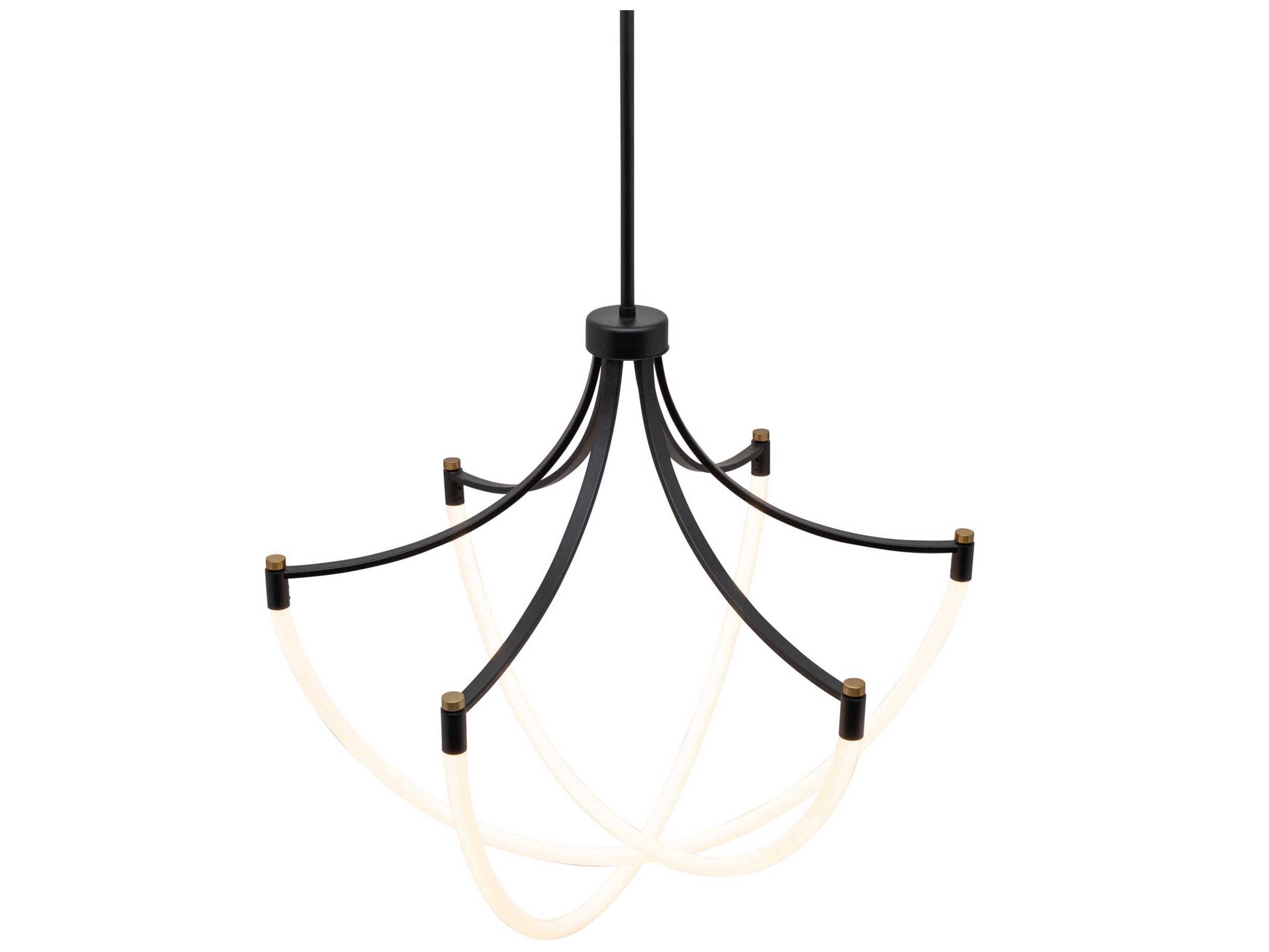 Artcraft Cascata 3-Light Black Brushed Brass Chandelier
