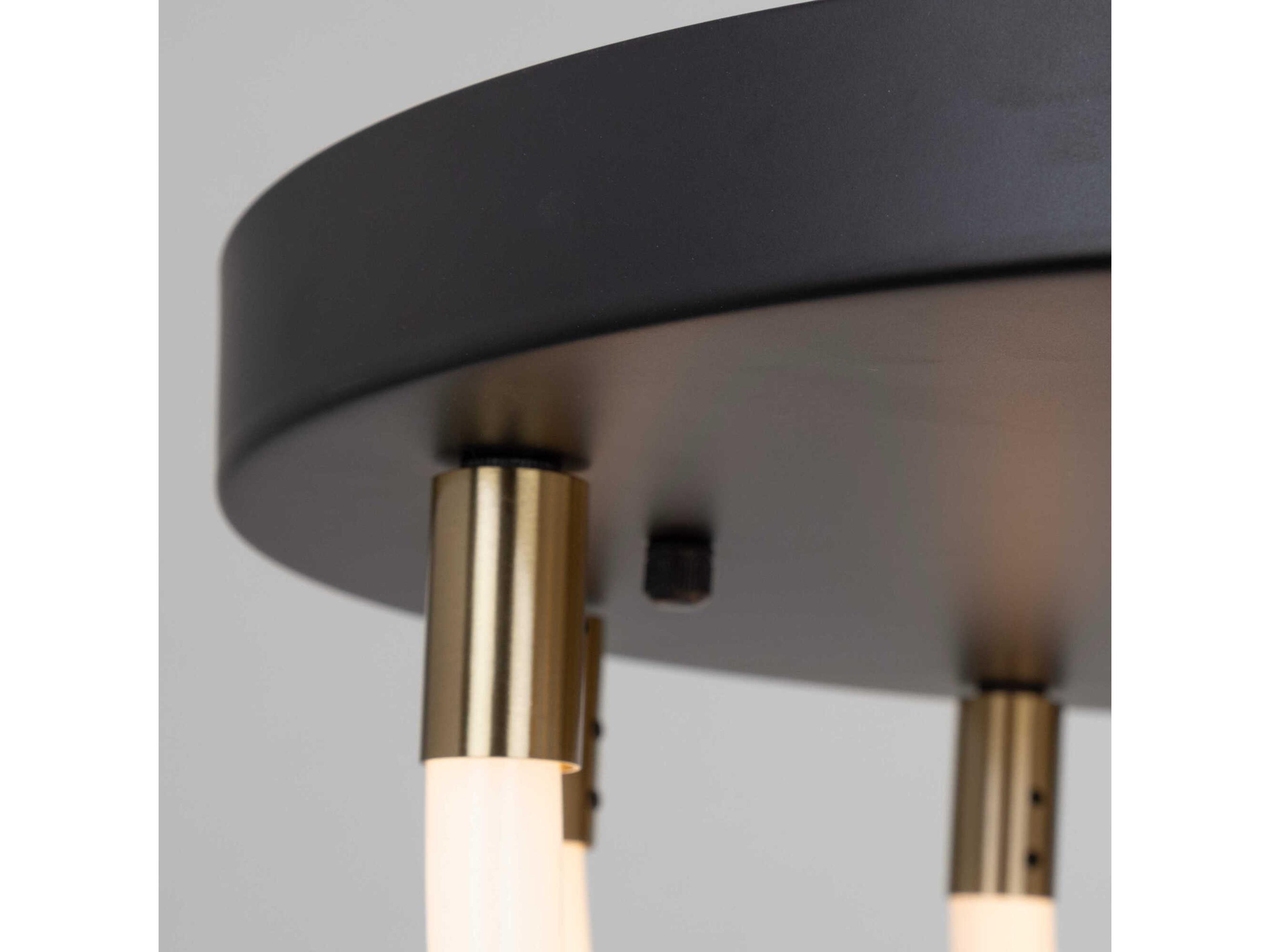 Artcraft Cascata 4-Light Black Brushed Brass Flush Mount