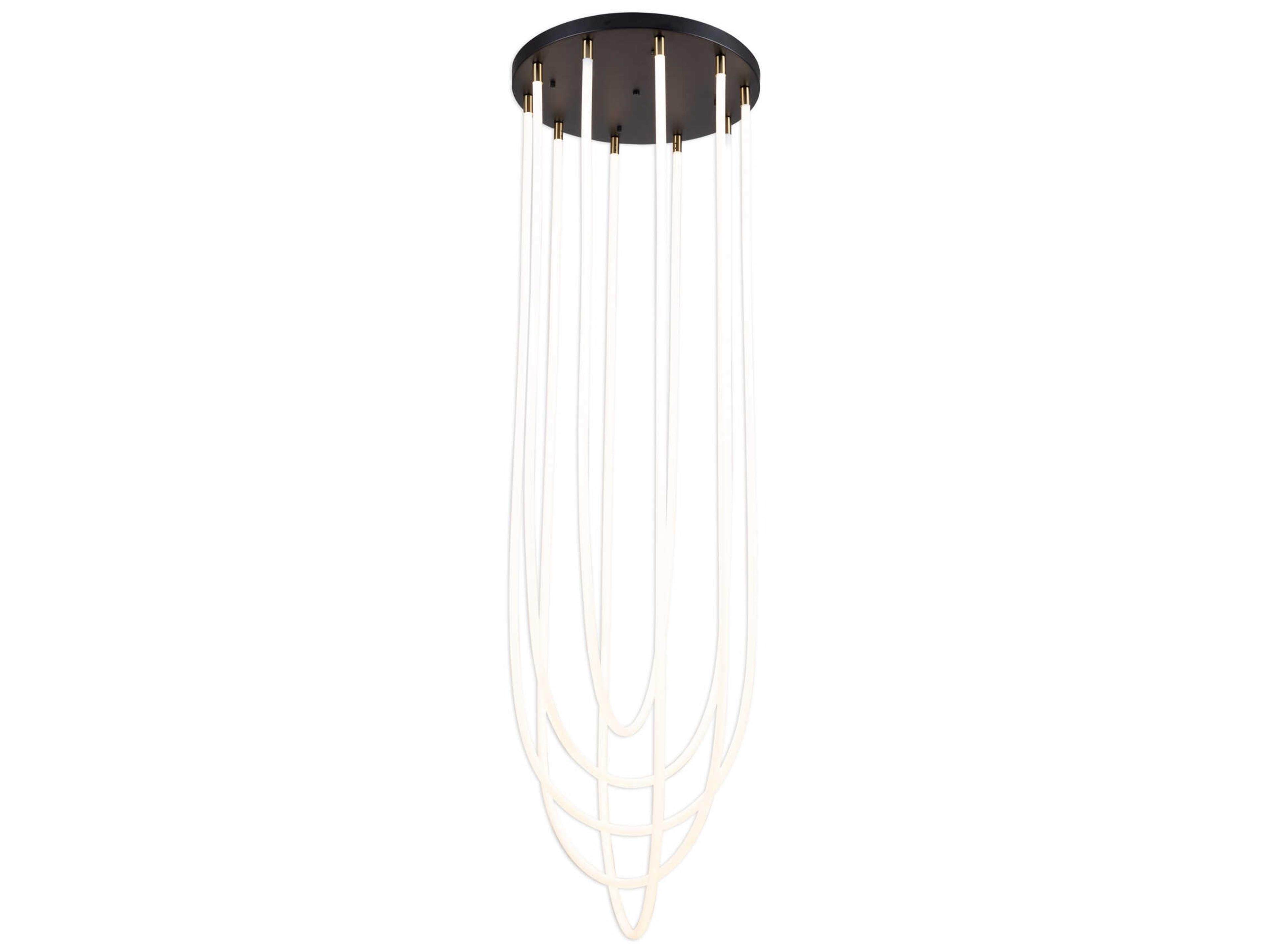 Artcraft Cascata 5-Light Black Brushed Brass Pendant