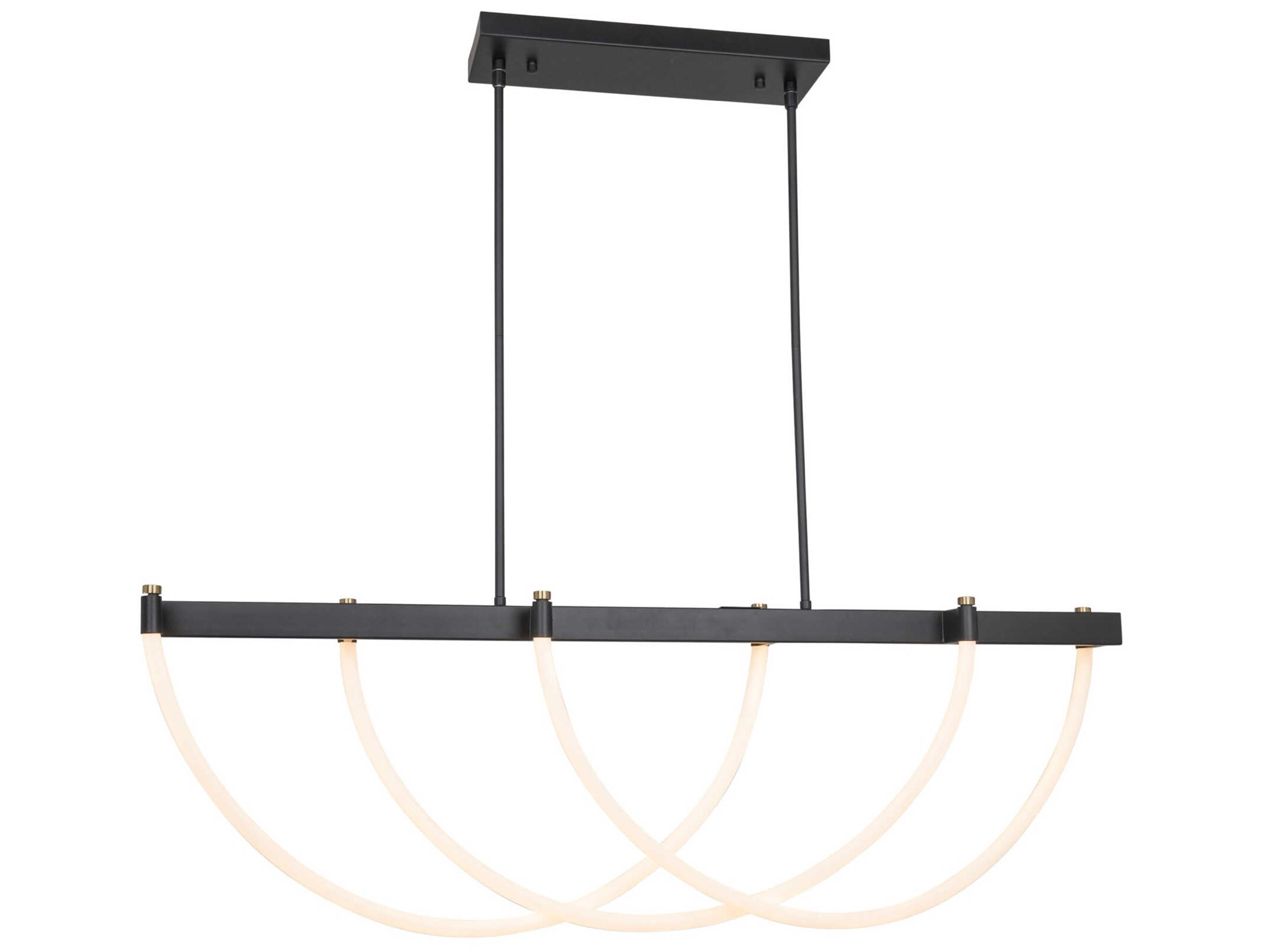 Artcraft Cascata 3-Light Black Brushed Brass Linear Island Pendant