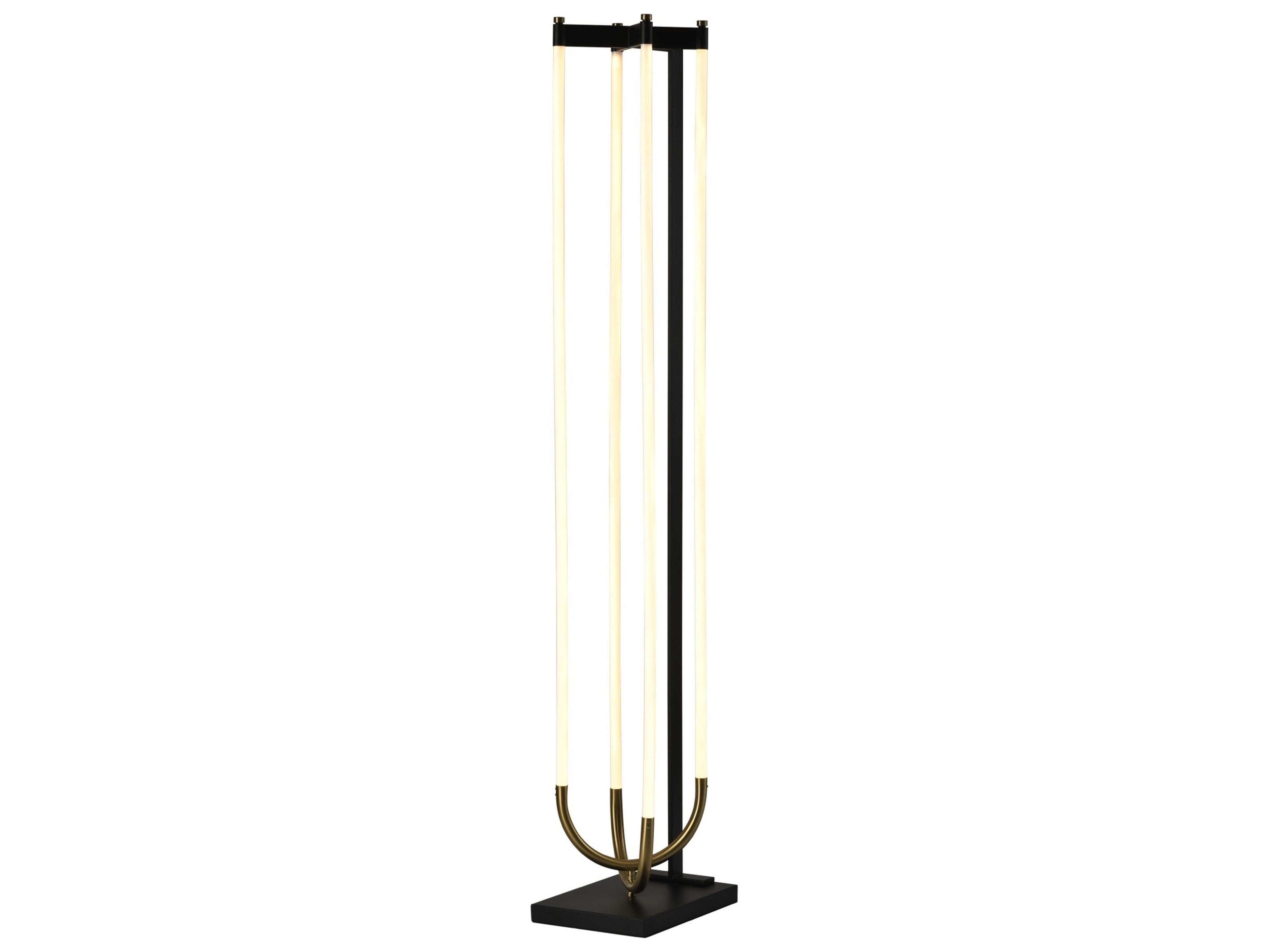 Artcraft Cascata Black Brushed Brass Floor Lamp