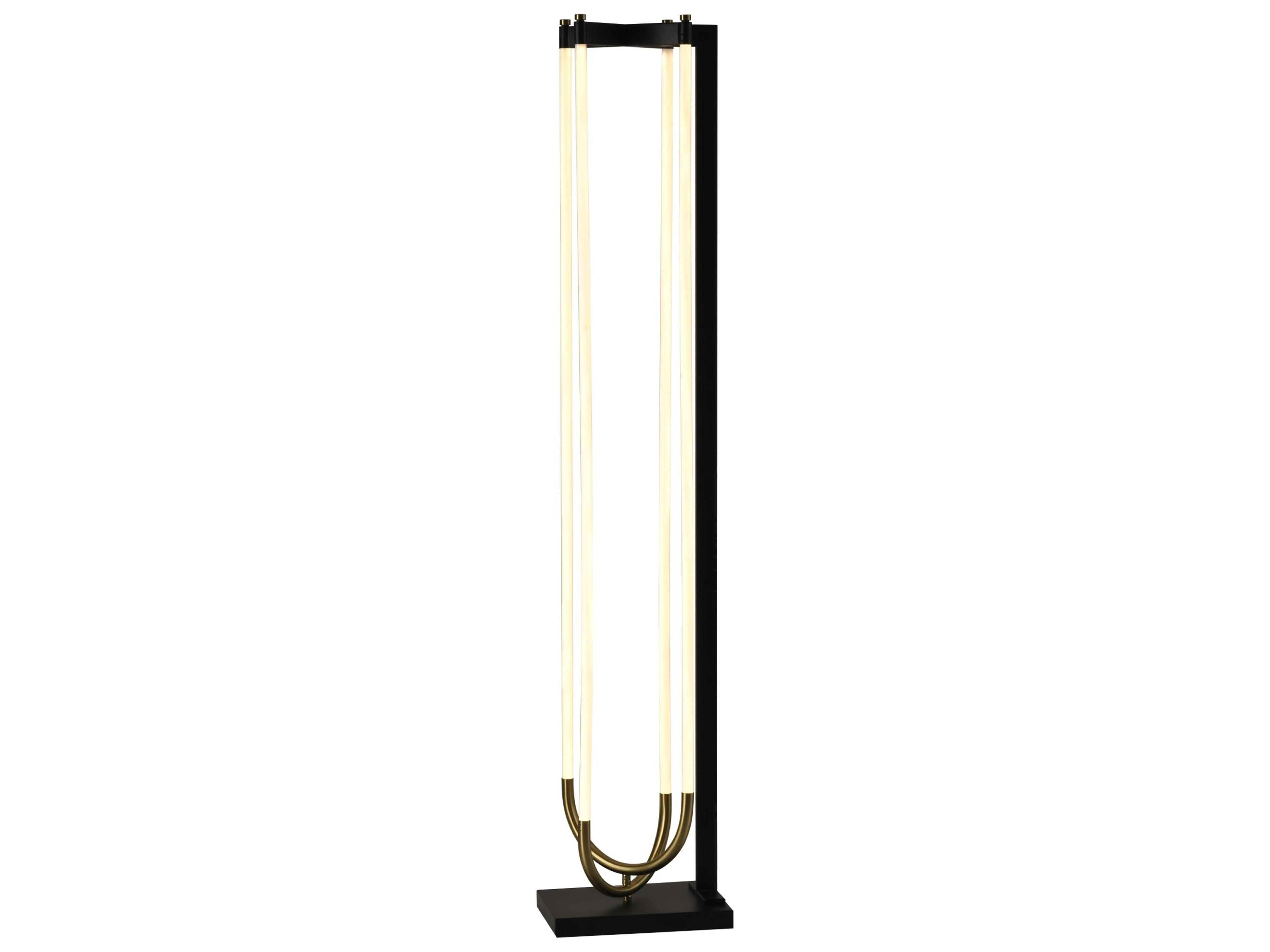 Artcraft Cascata Black Brushed Brass Floor Lamp