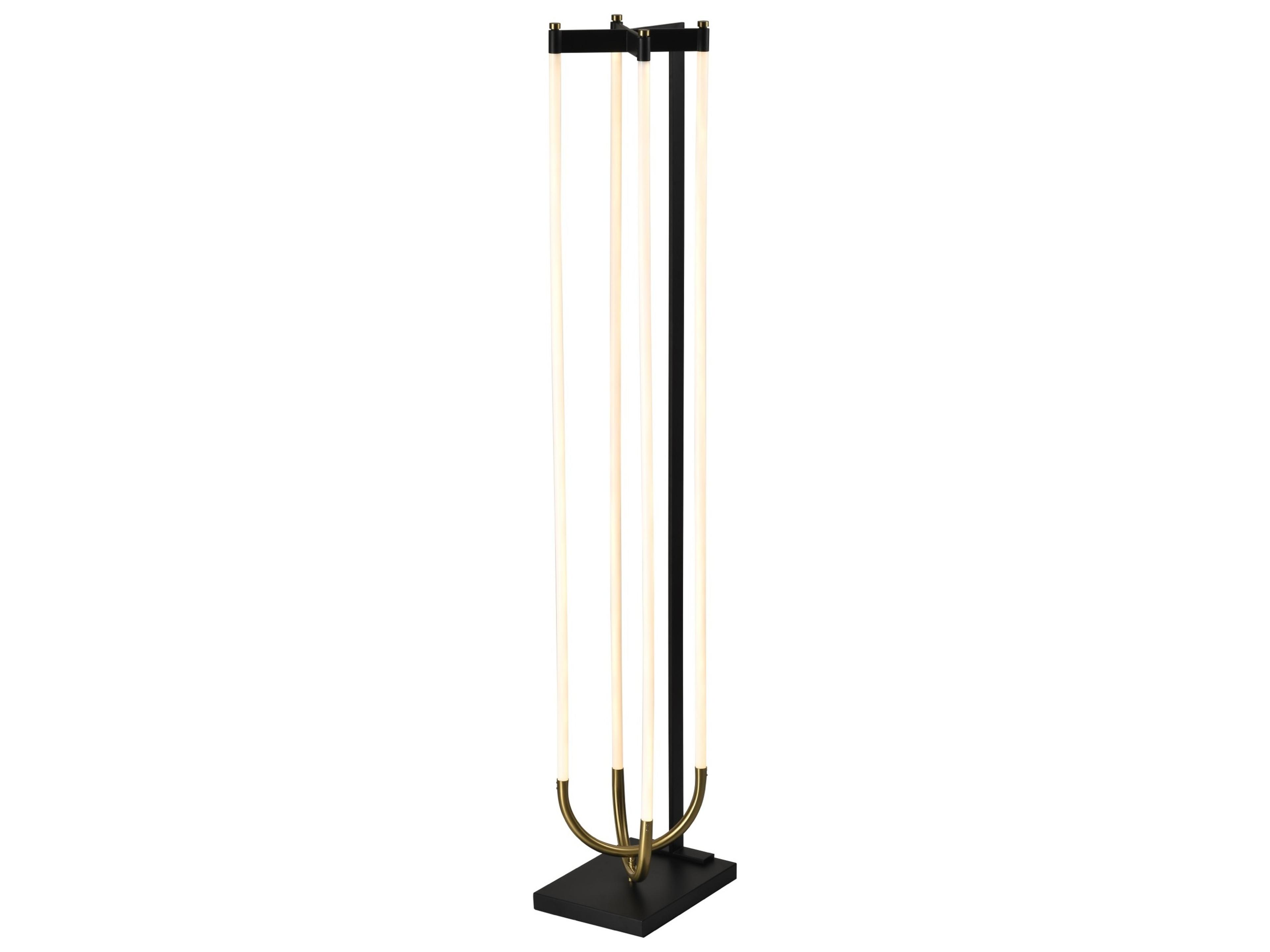 Artcraft Cascata Black Brushed Brass Floor Lamp