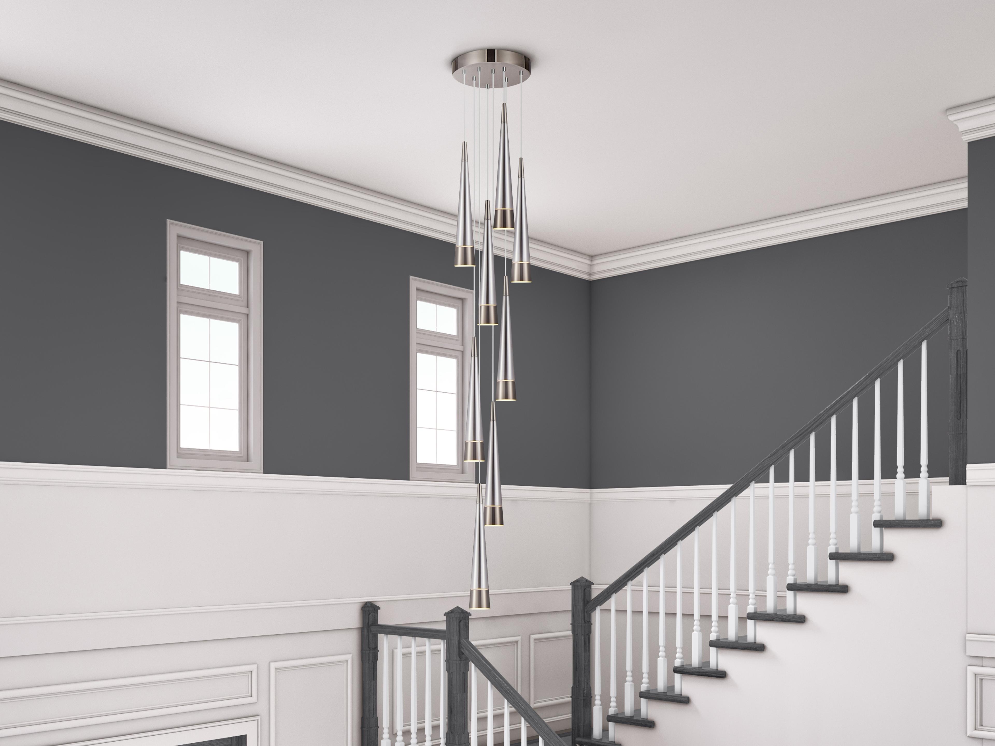 Artcraft Sunnyvale 9-Light Pearl Black Smoke Linear Pendant