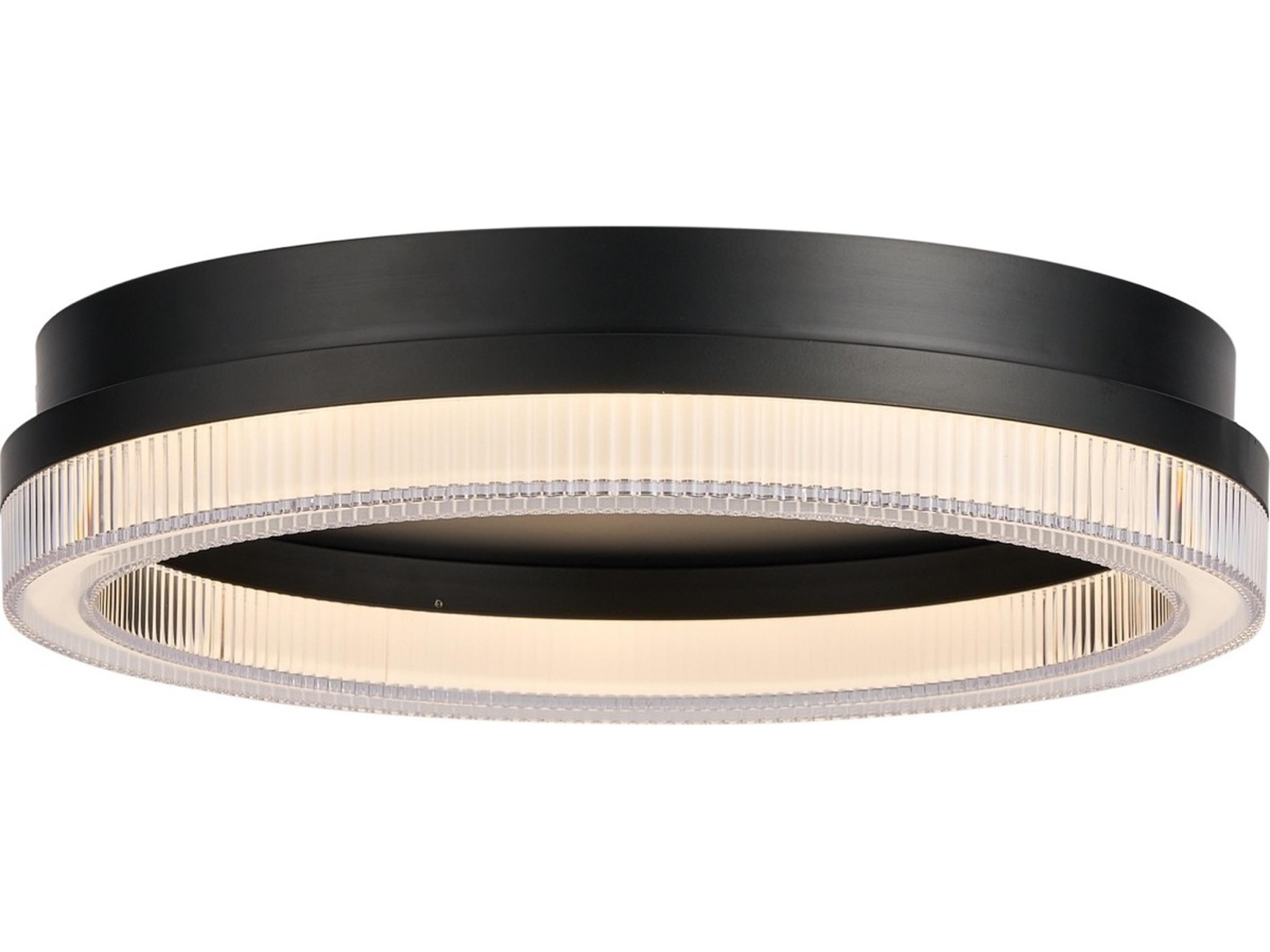 Artcraft Ari 1-Light Black Flush Mount