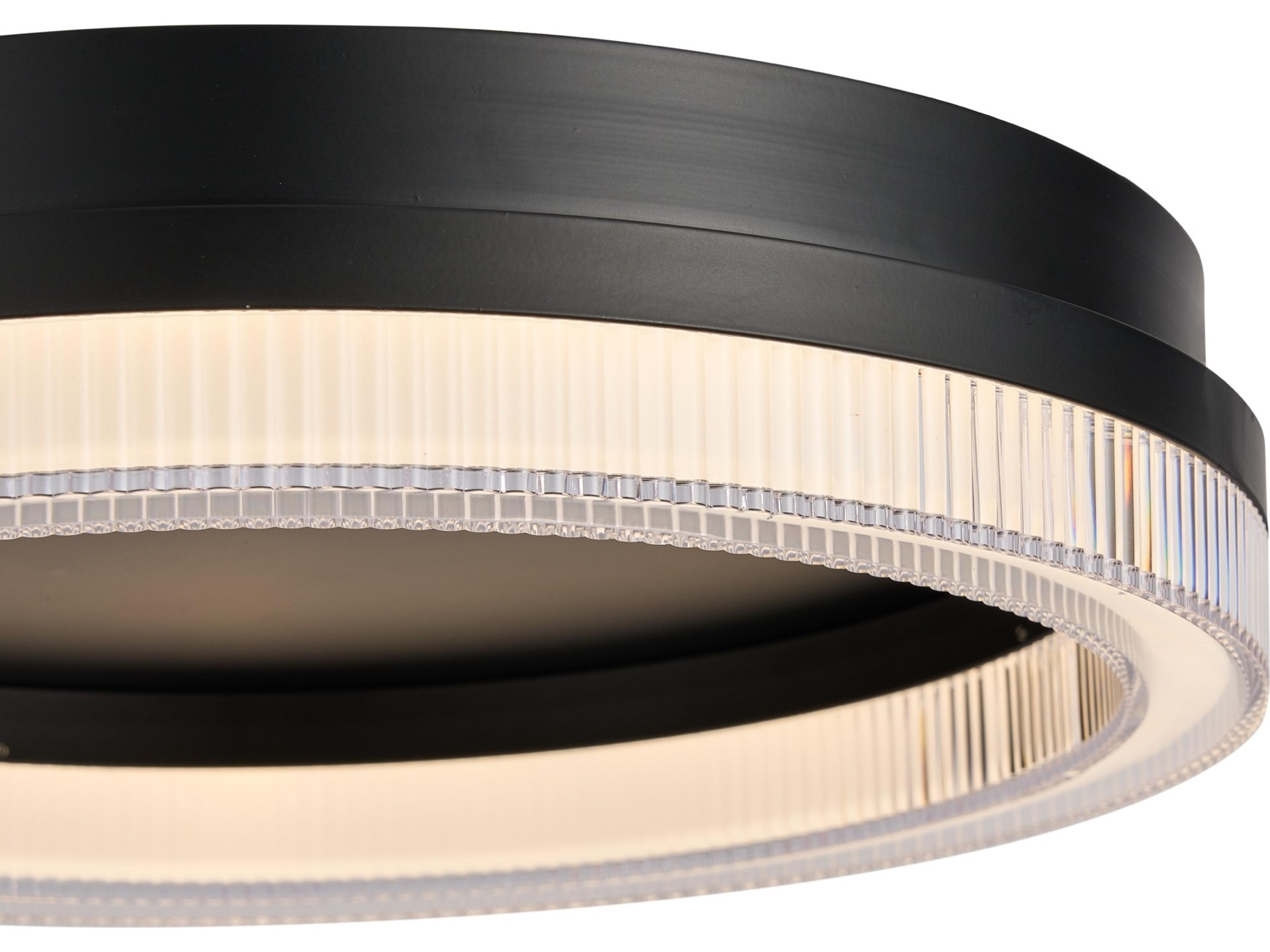 Artcraft Ari 1-Light Black Flush Mount