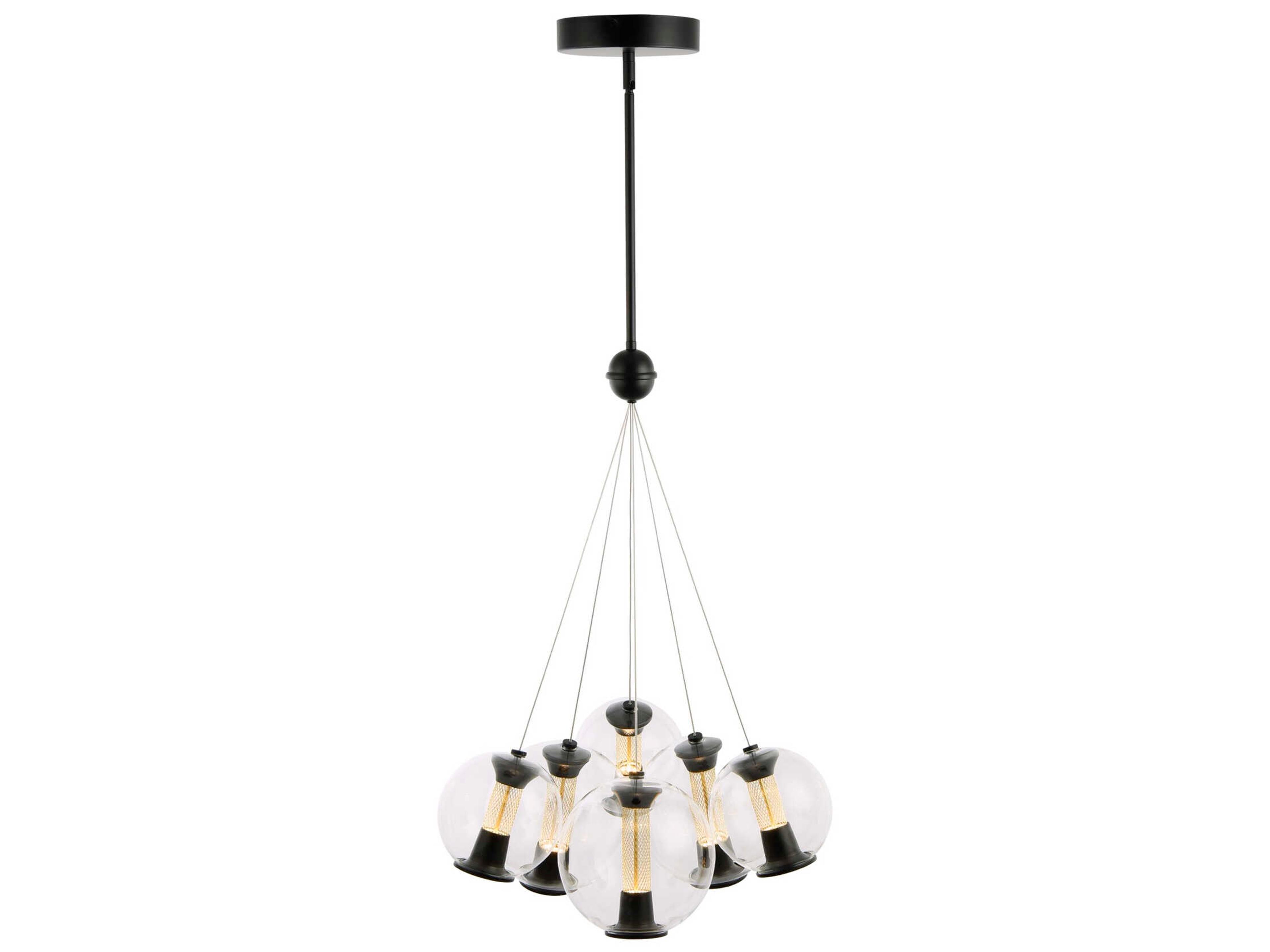 Artcraft Arlo 6-Light Black Globe Pendant
