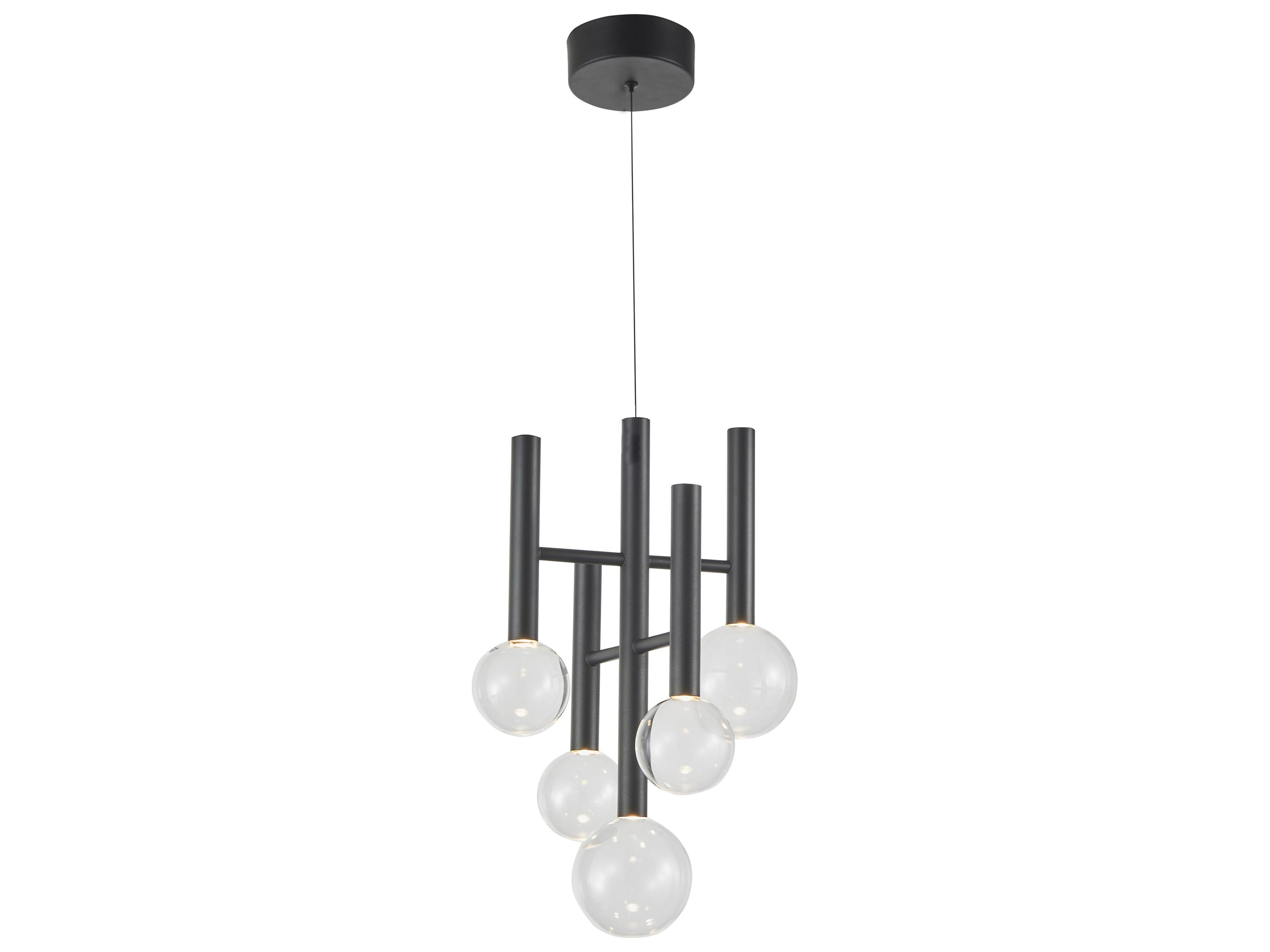 Artcraft Terra 5-Light Black Globe Chandelier