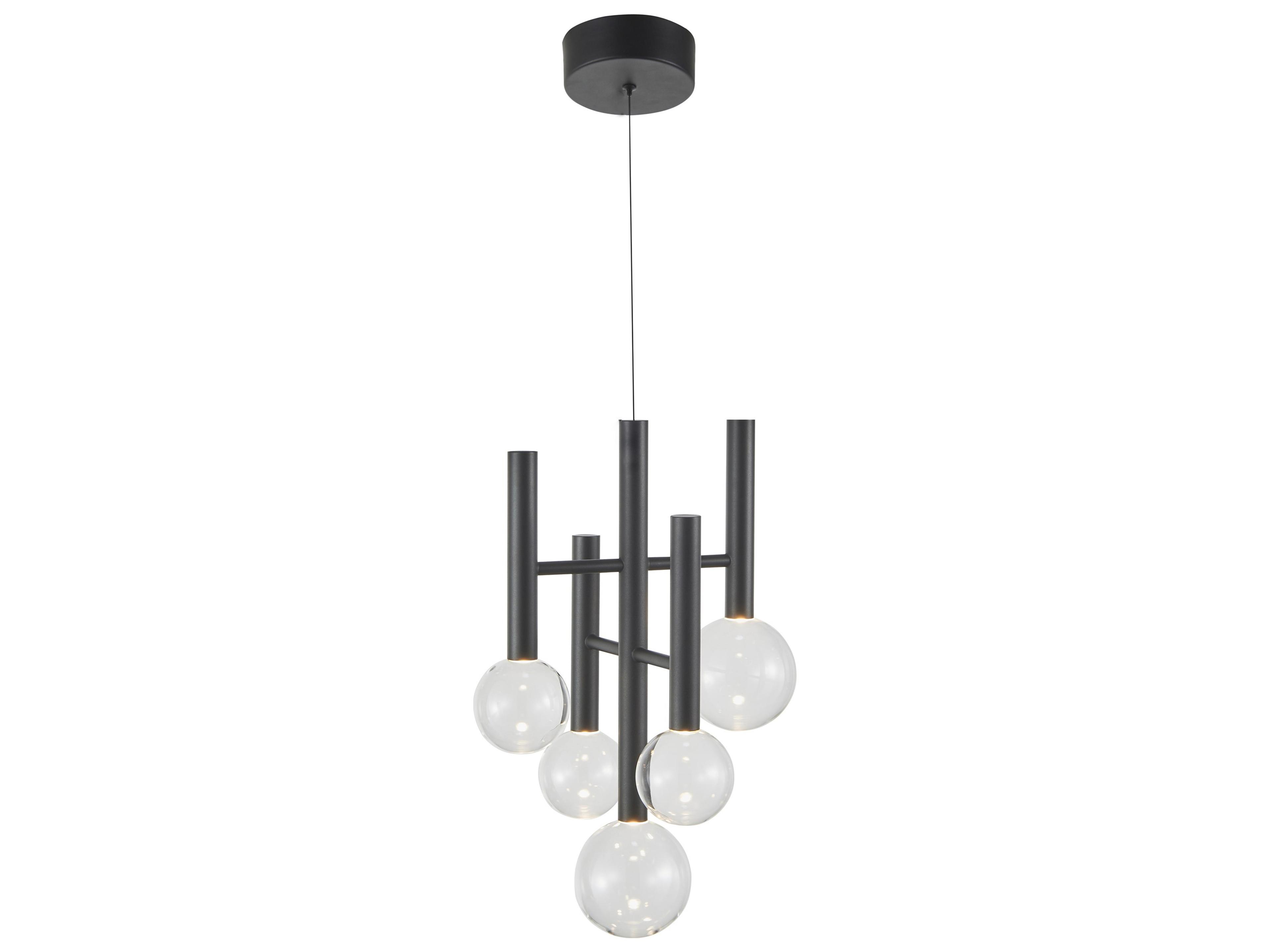 Artcraft Terra 5-Light Black Globe Chandelier