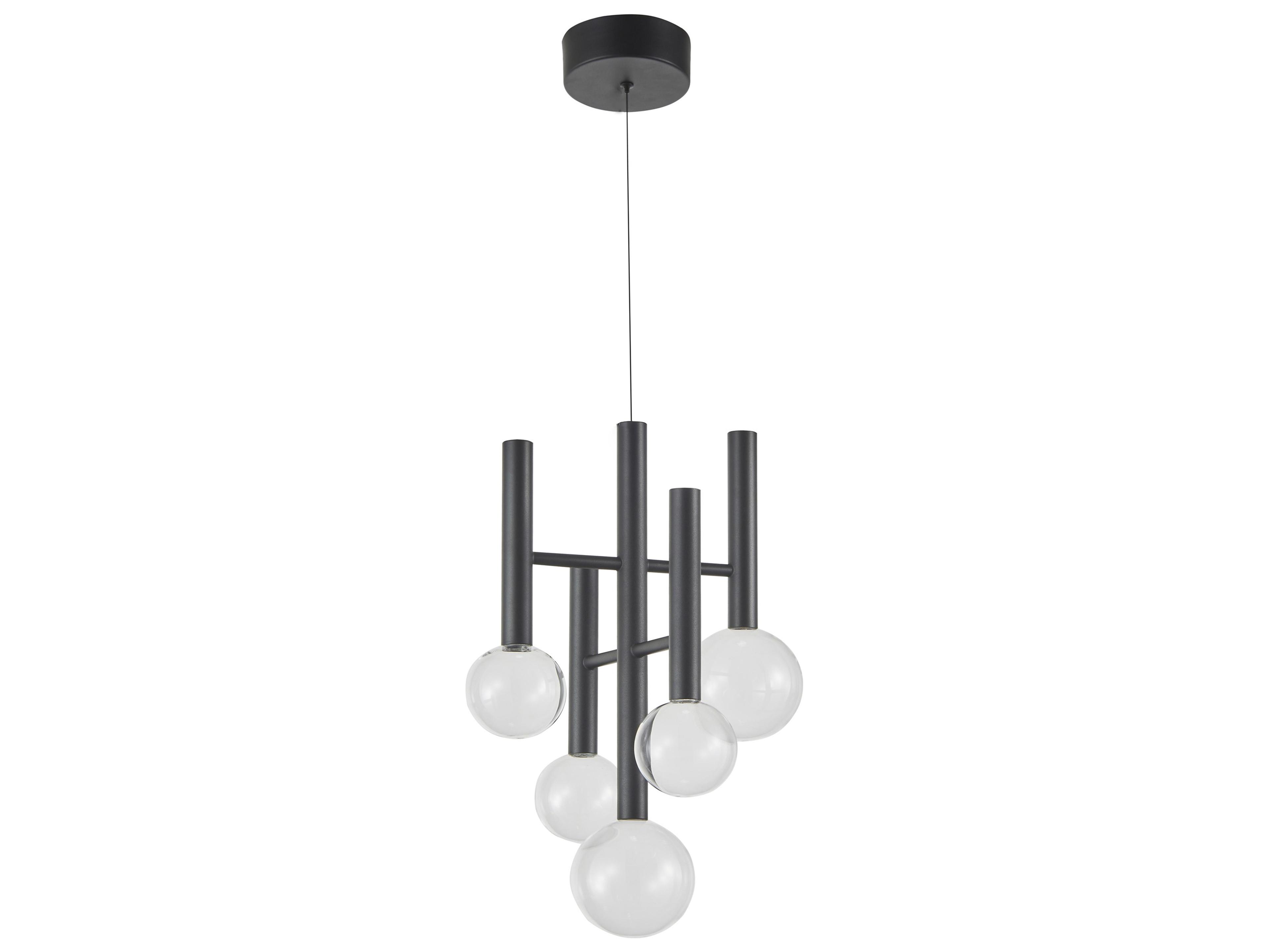 Artcraft Terra 5-Light Black Globe Chandelier