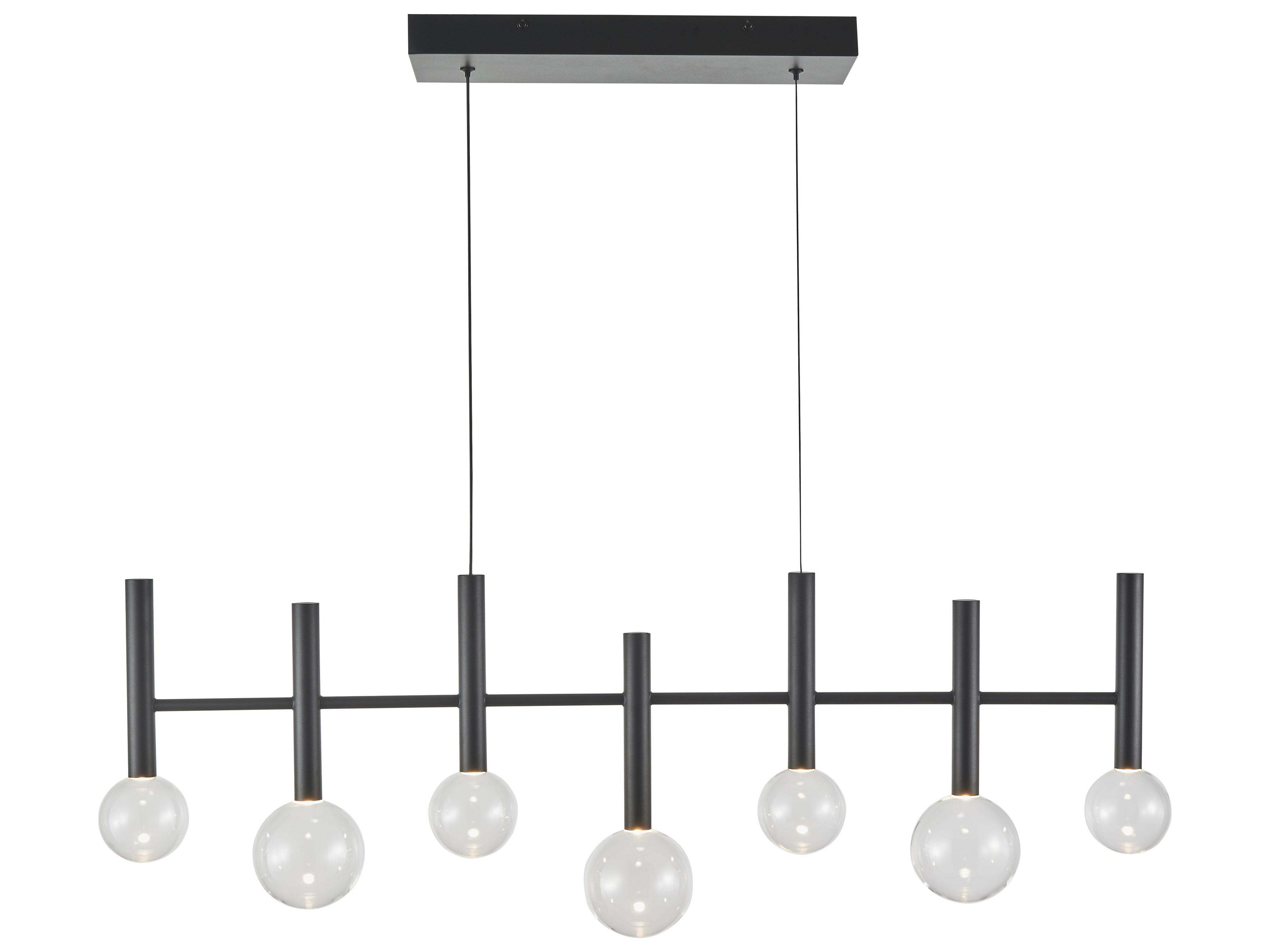Artcraft Terra 7-Light Black Globe Linear Island Pendant