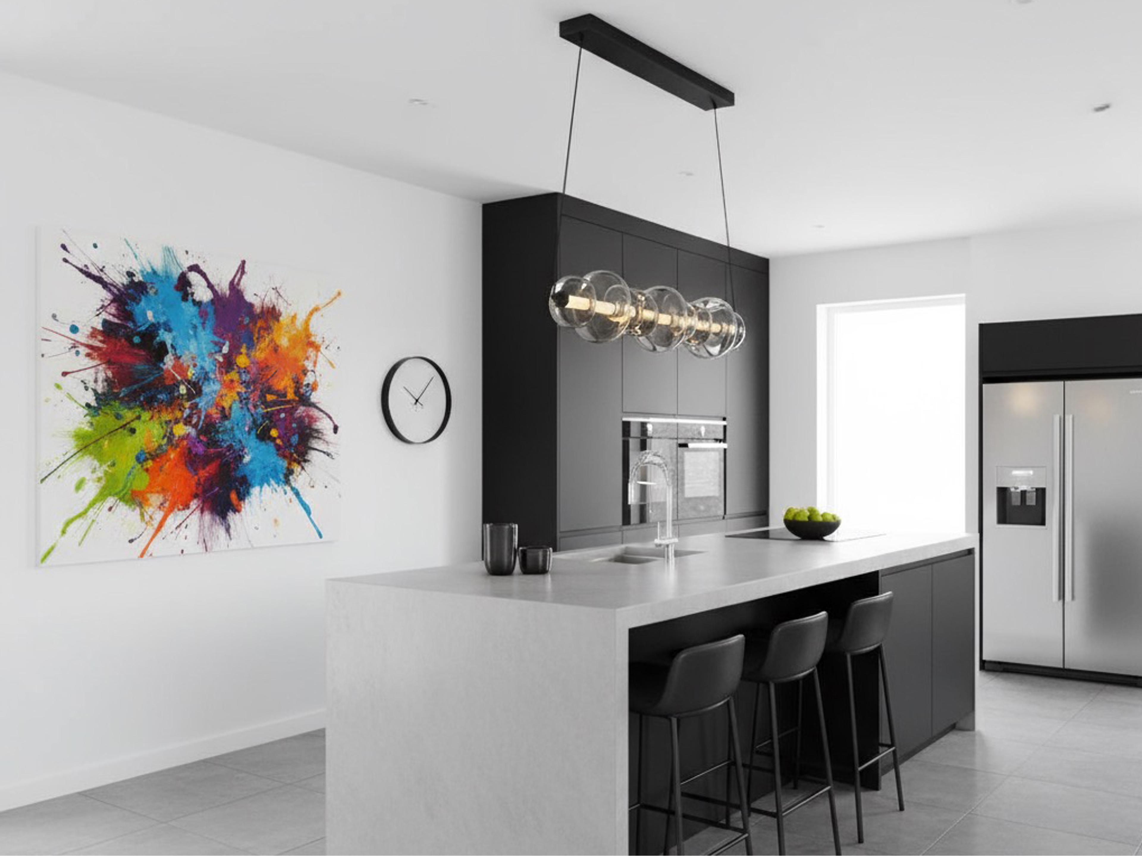 Artcraft Astra 1-Light Black Linear Island Pendant