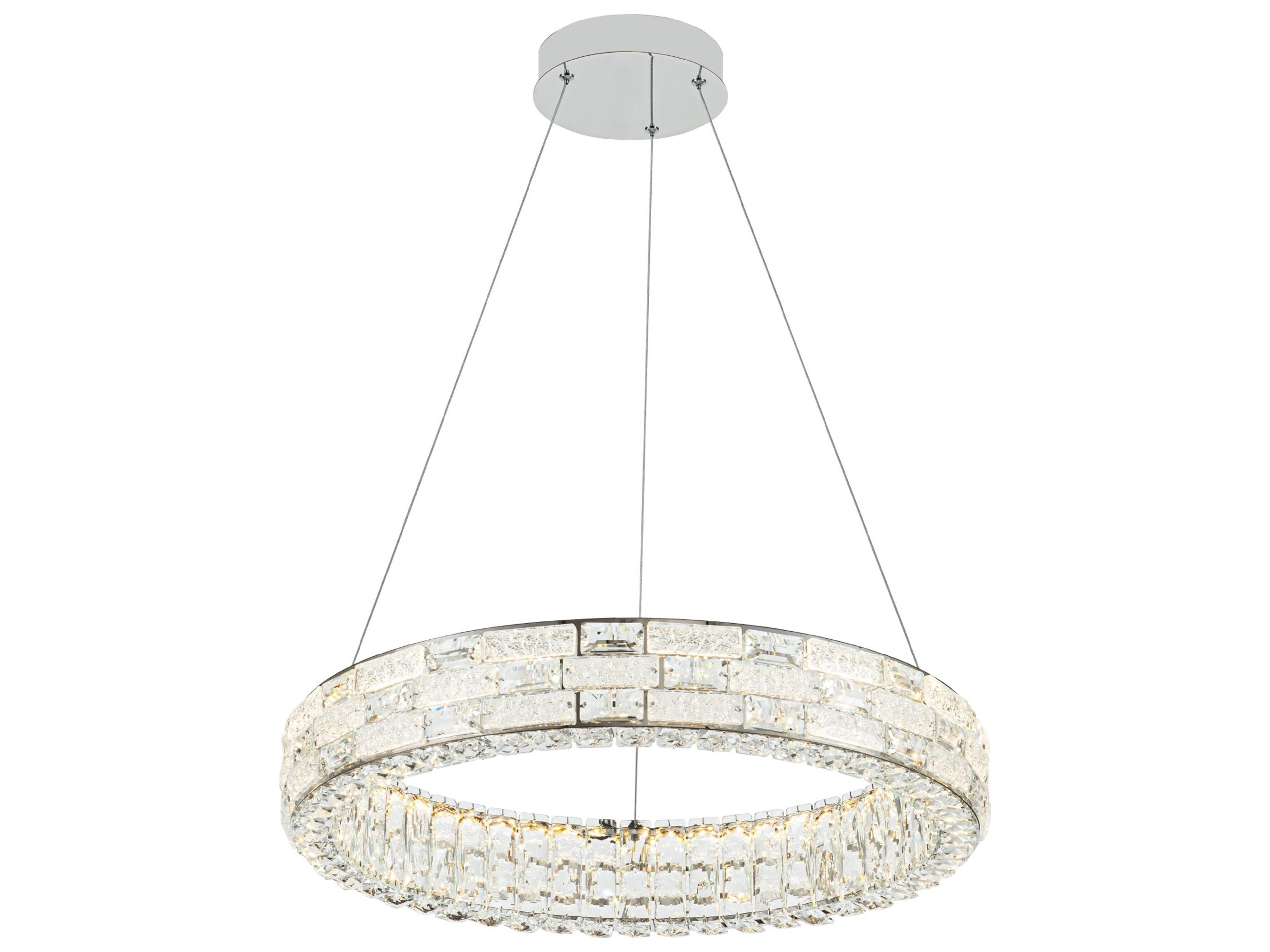 Elegance LED Crystal Chandelier Polished Nickel