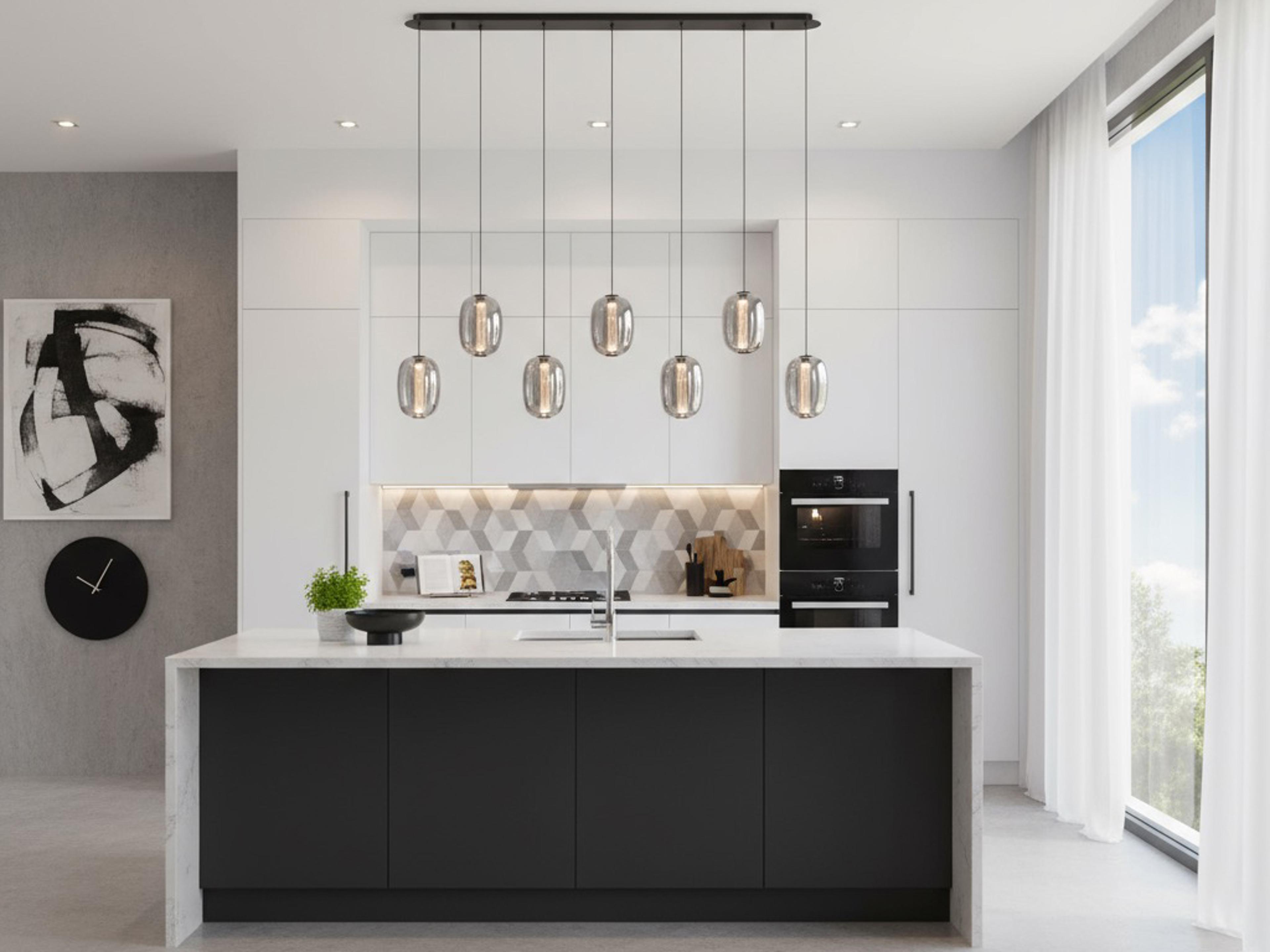 Artcraft Vega Black Linear Island Pendant