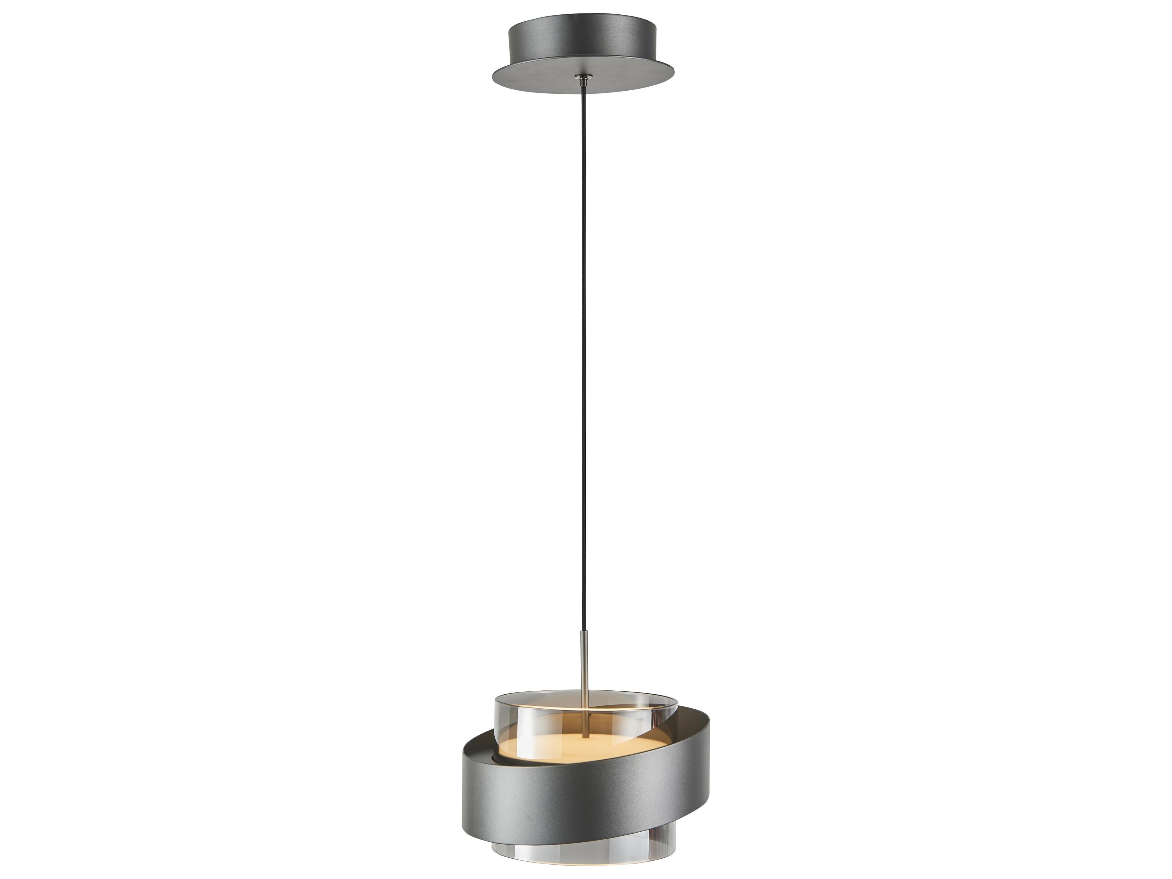 Artcraft Axis 1-Light Graphite Gray Cylinder Pendant