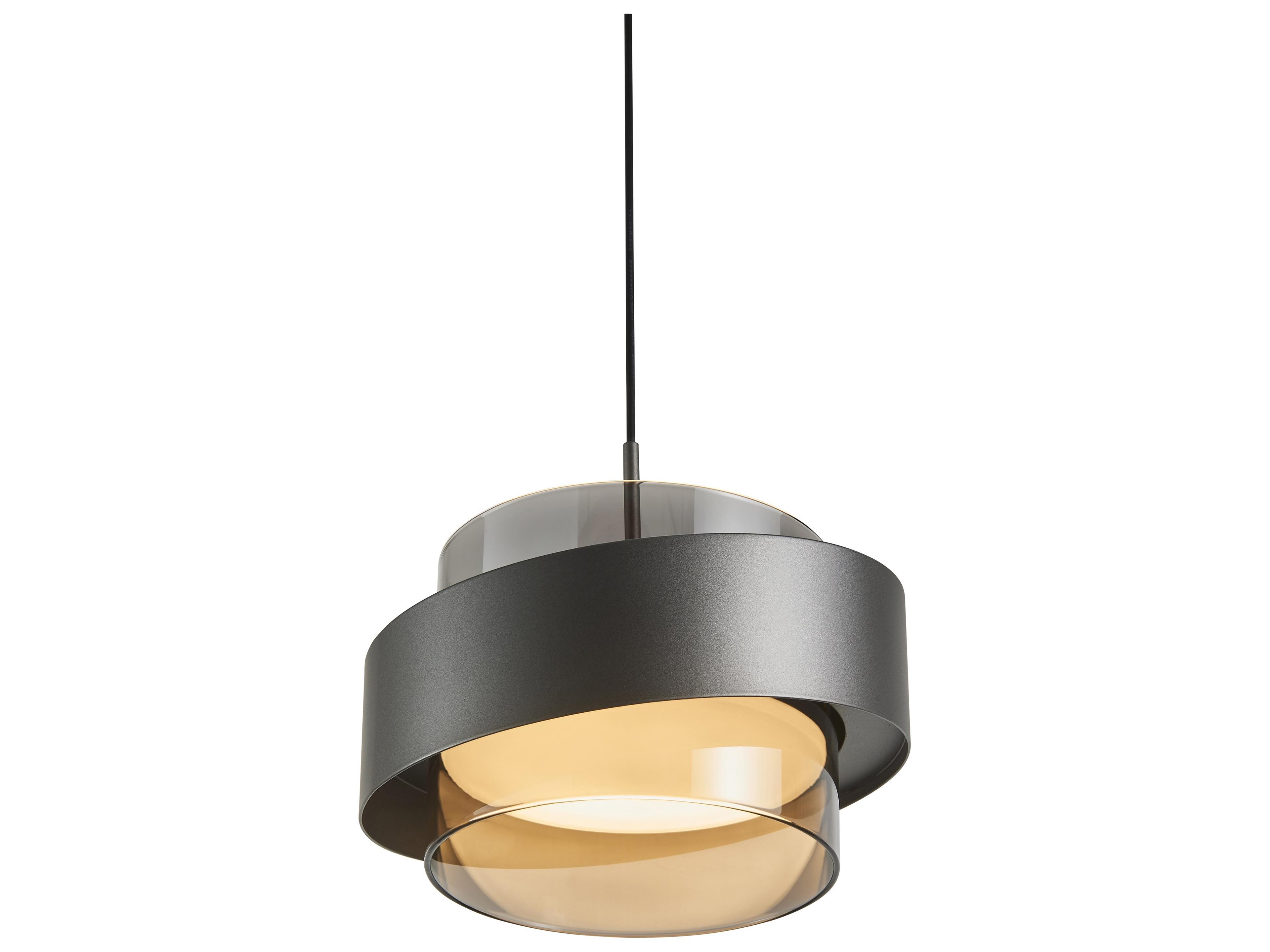 Artcraft Axis 1-Light Graphite Gray Cylinder Pendant