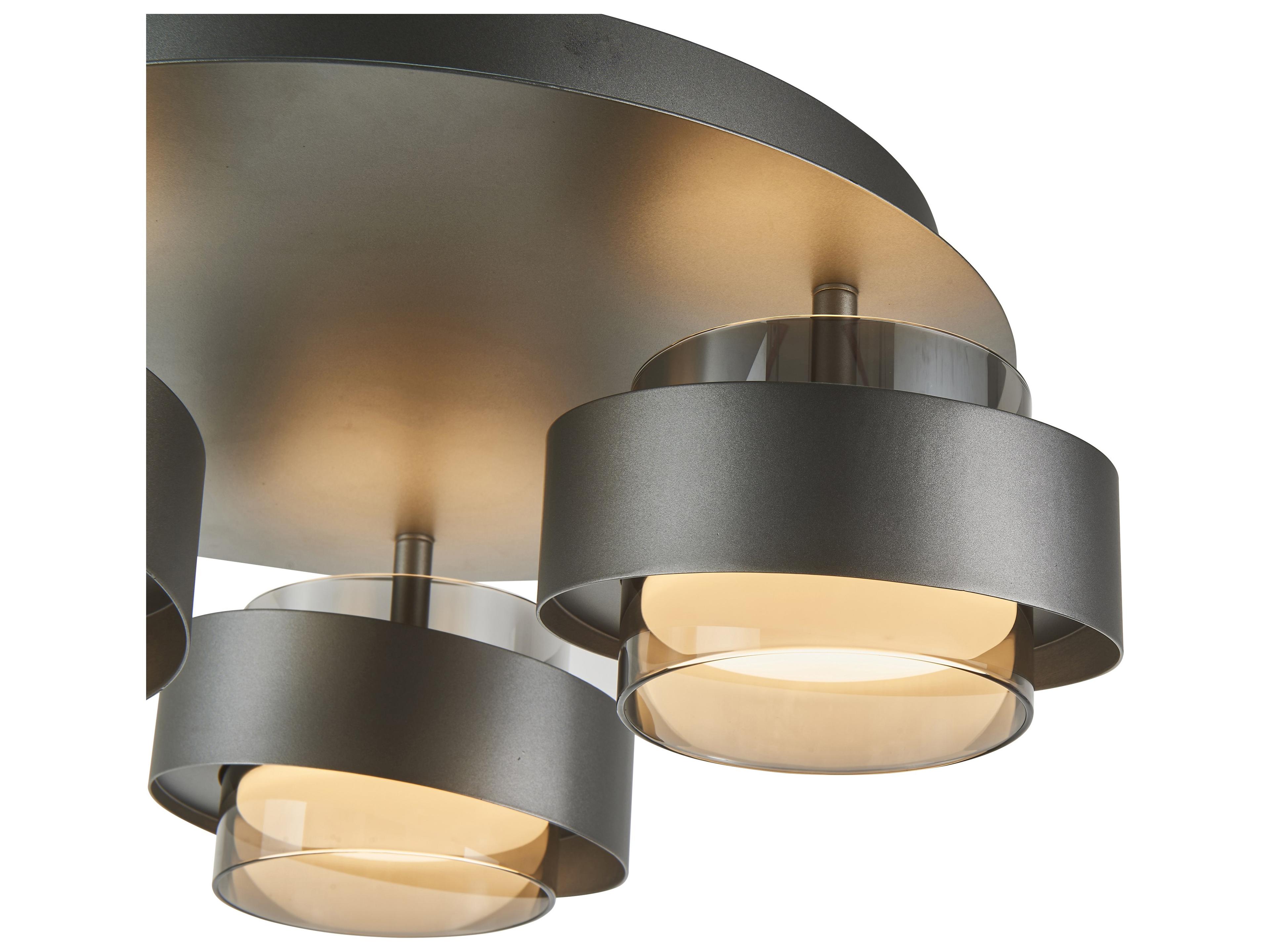 Artcraft Axis 3-Light Graphite Gray Cylinder Semi Flush Mount