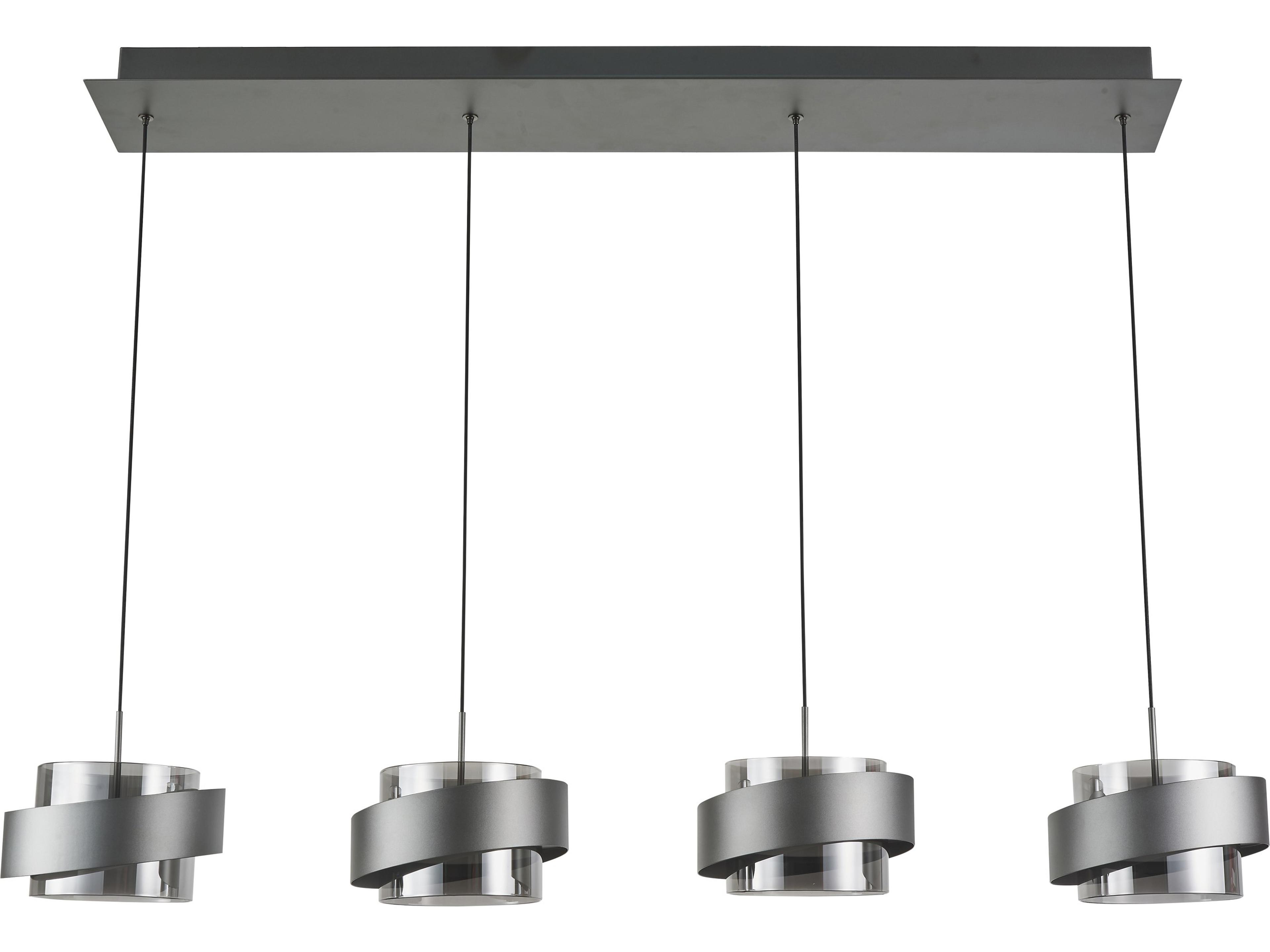 Artcraft Axis 4-Light Graphite Gray Cylinder Linear Island Pendant