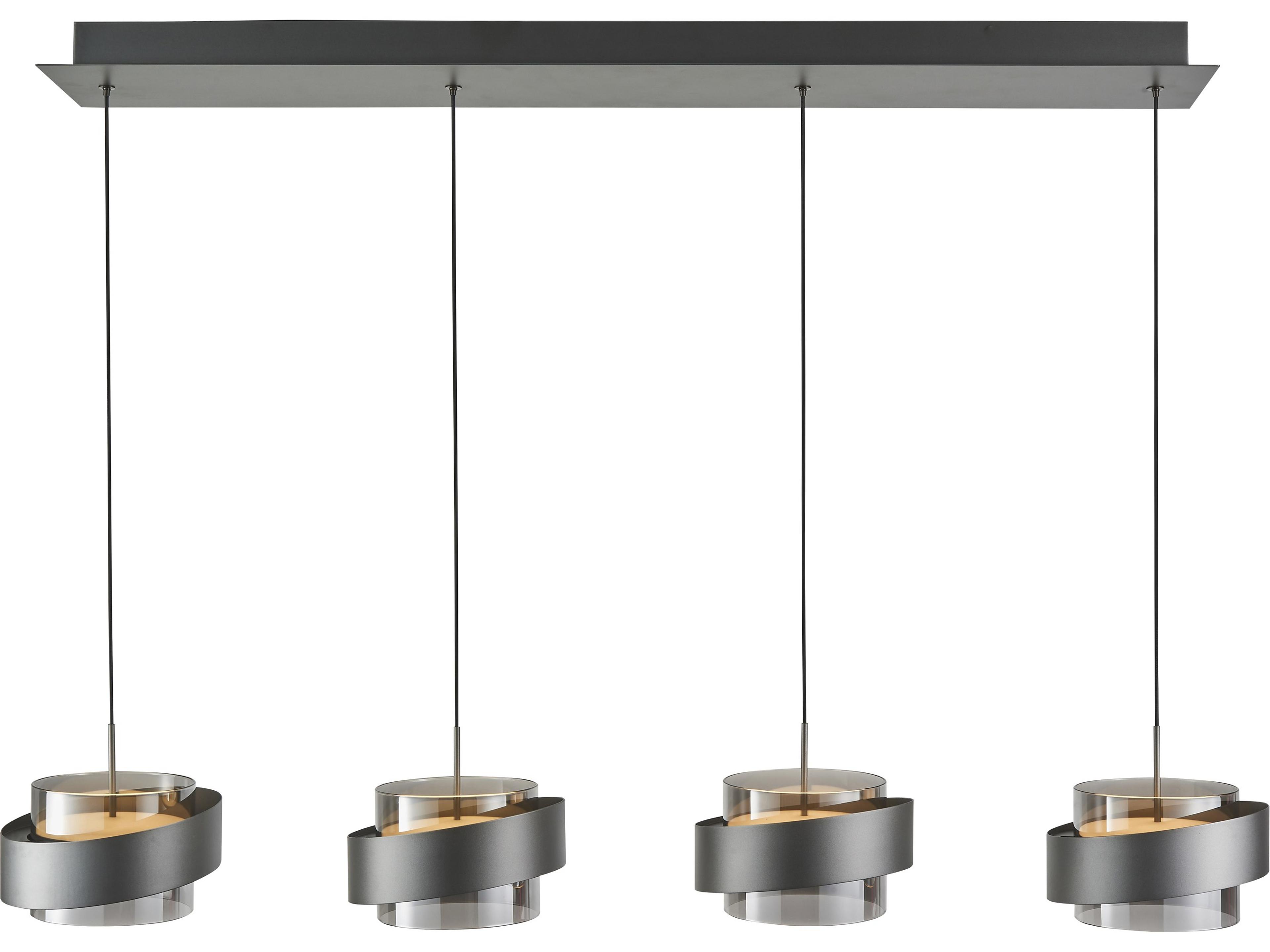 Artcraft Axis 4-Light Graphite Gray Cylinder Linear Island Pendant