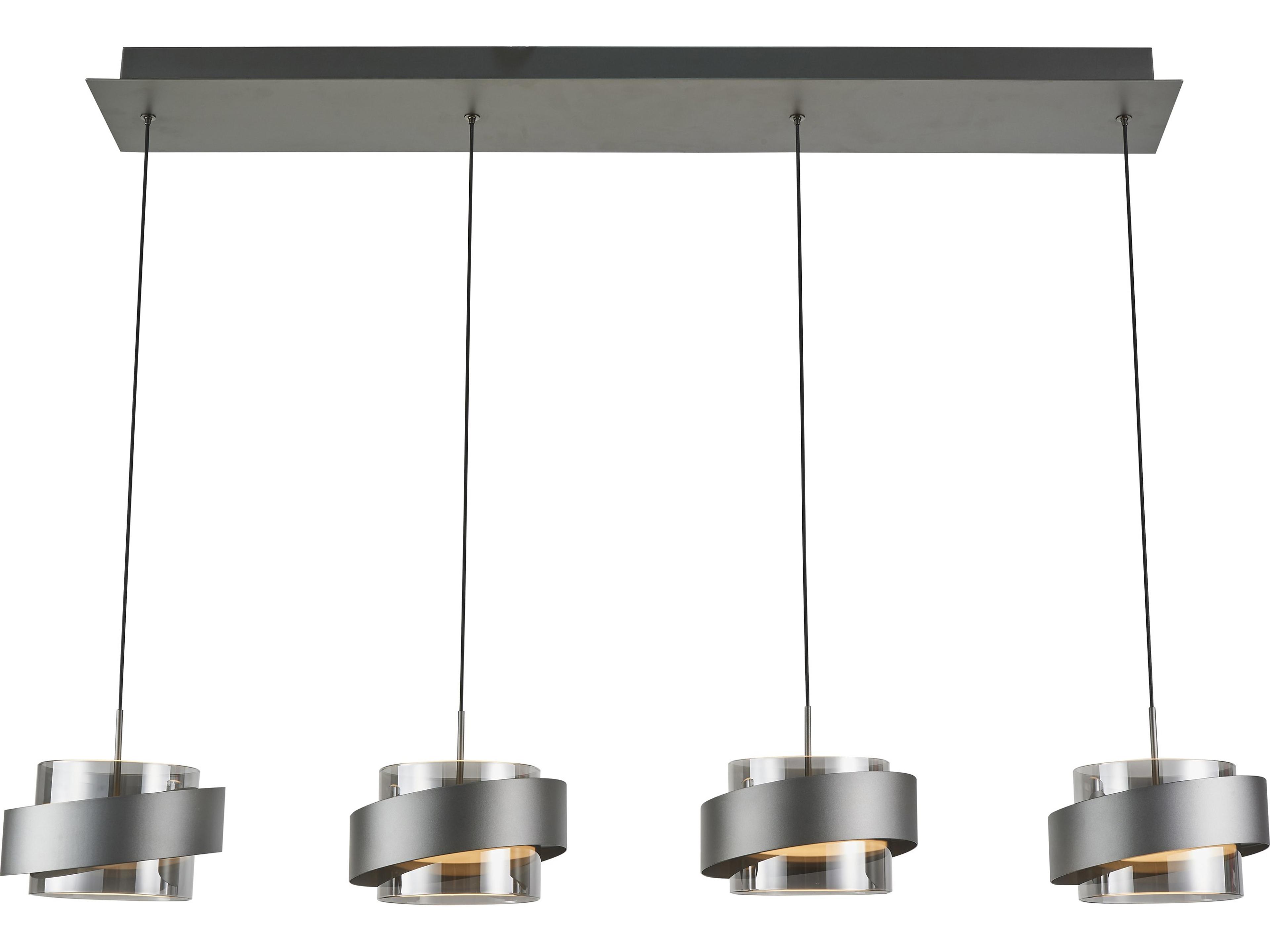 Artcraft Axis 4-Light Graphite Gray Cylinder Linear Island Pendant