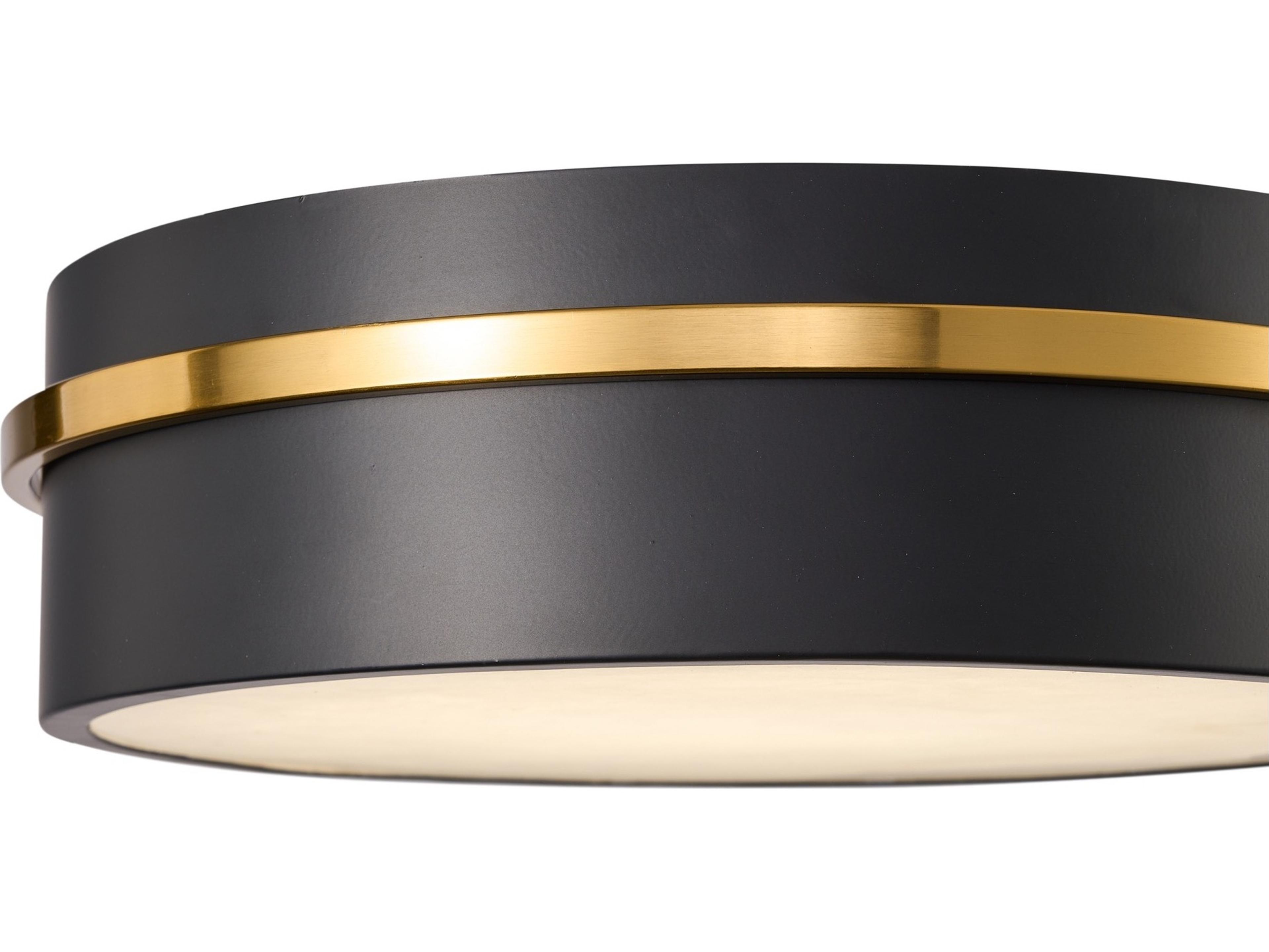 Artcraft Dax Black Brass Flush Mount