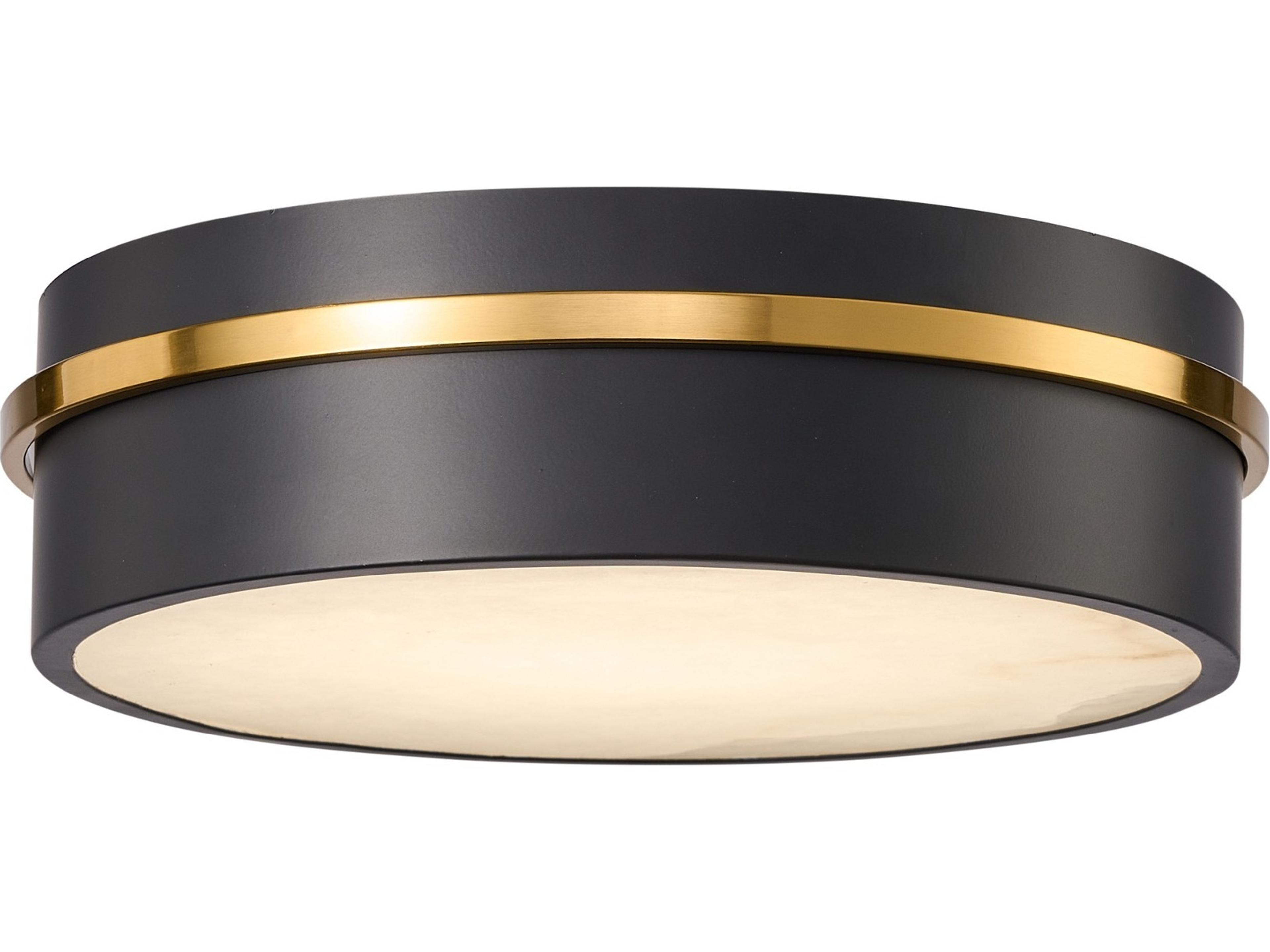 Artcraft Dax Black Brass Flush Mount