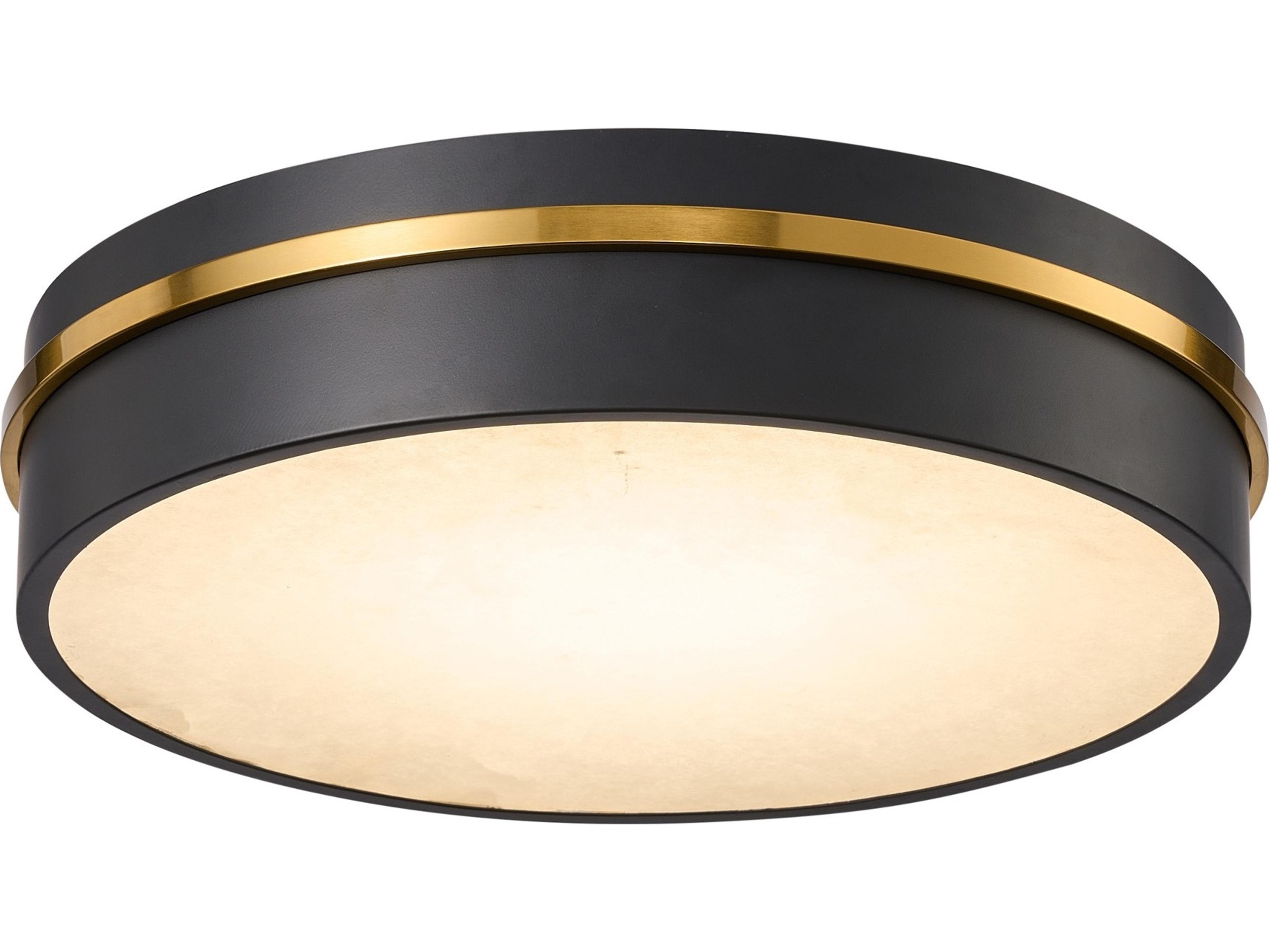 Dax LED Flush Mount Ceiling Light in Black and Brass