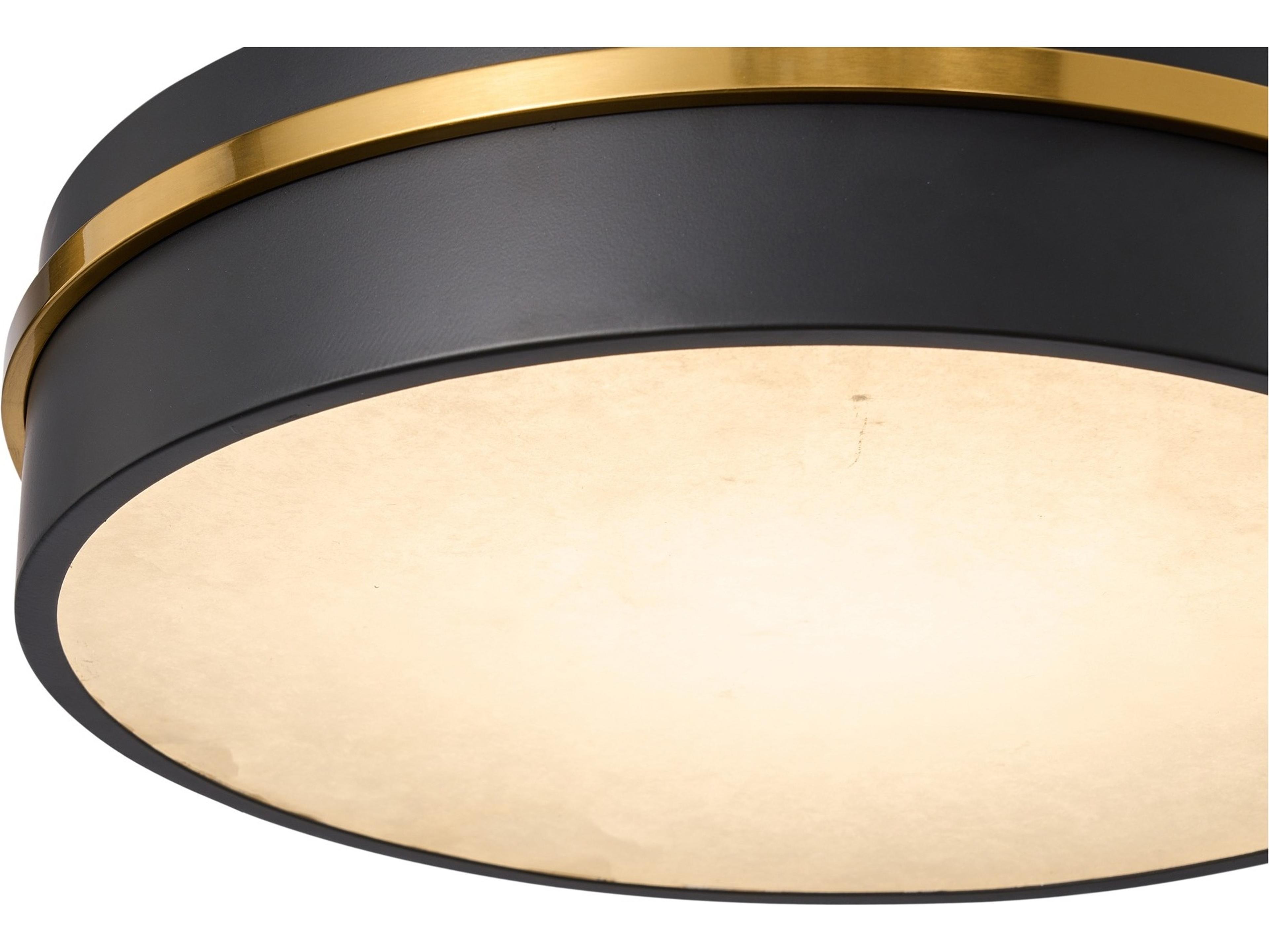 Artcraft Dax Black Brass Flush Mount