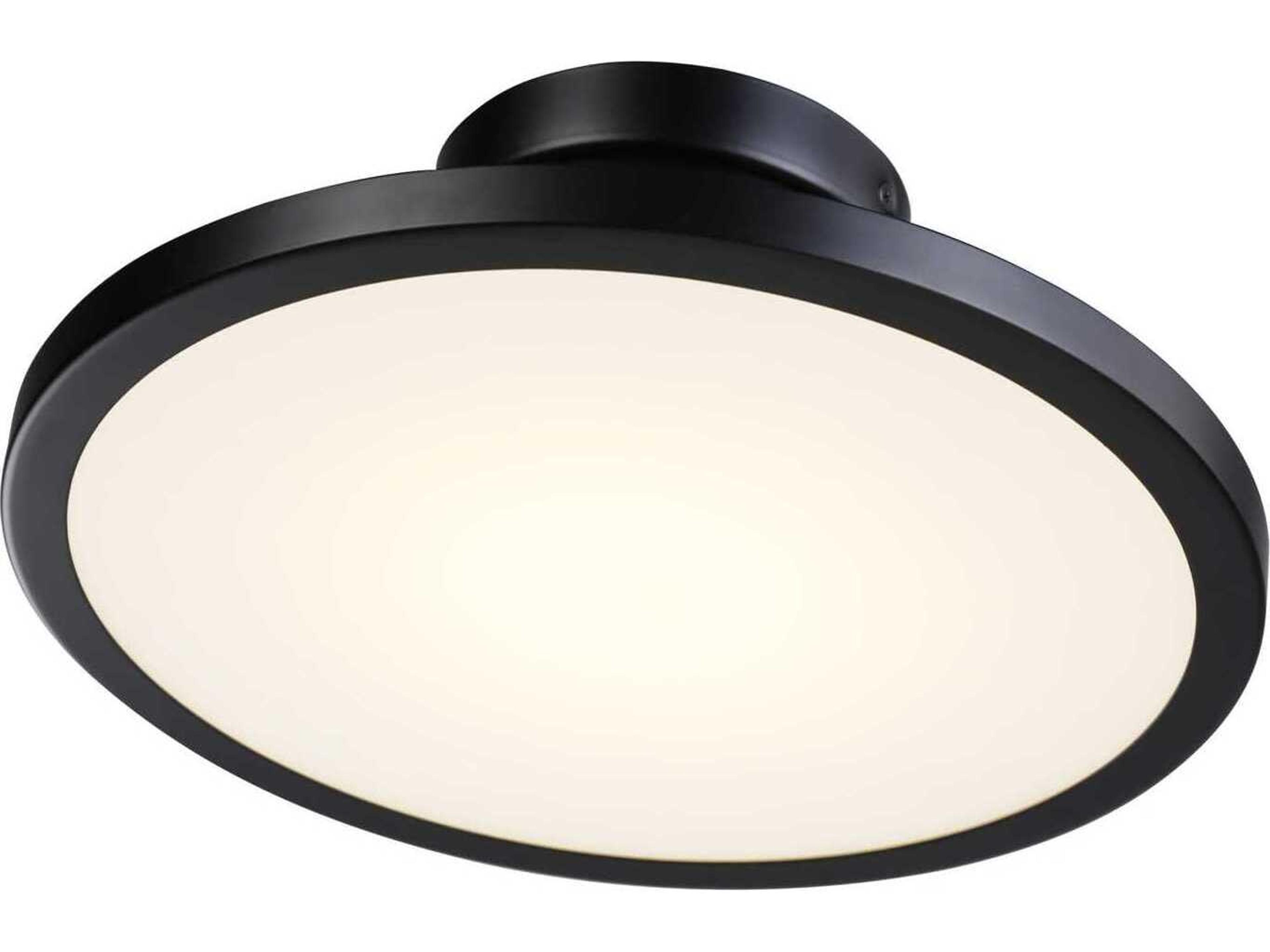 Artcraft Lucida 1-Light Black Glass LED Flush Mount
