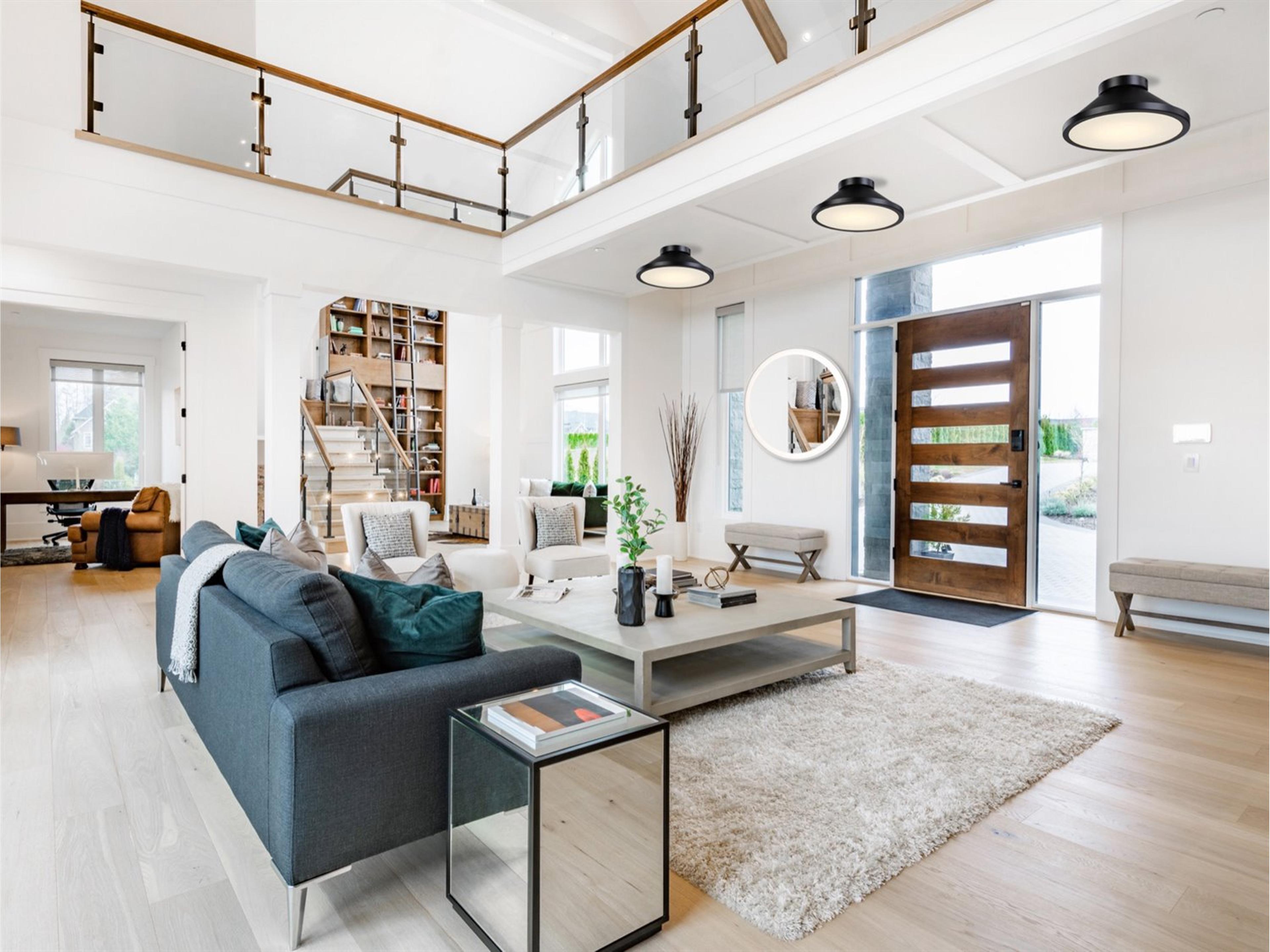 Artcraft Lucida 1-Light Black Glass LED Flush Mount