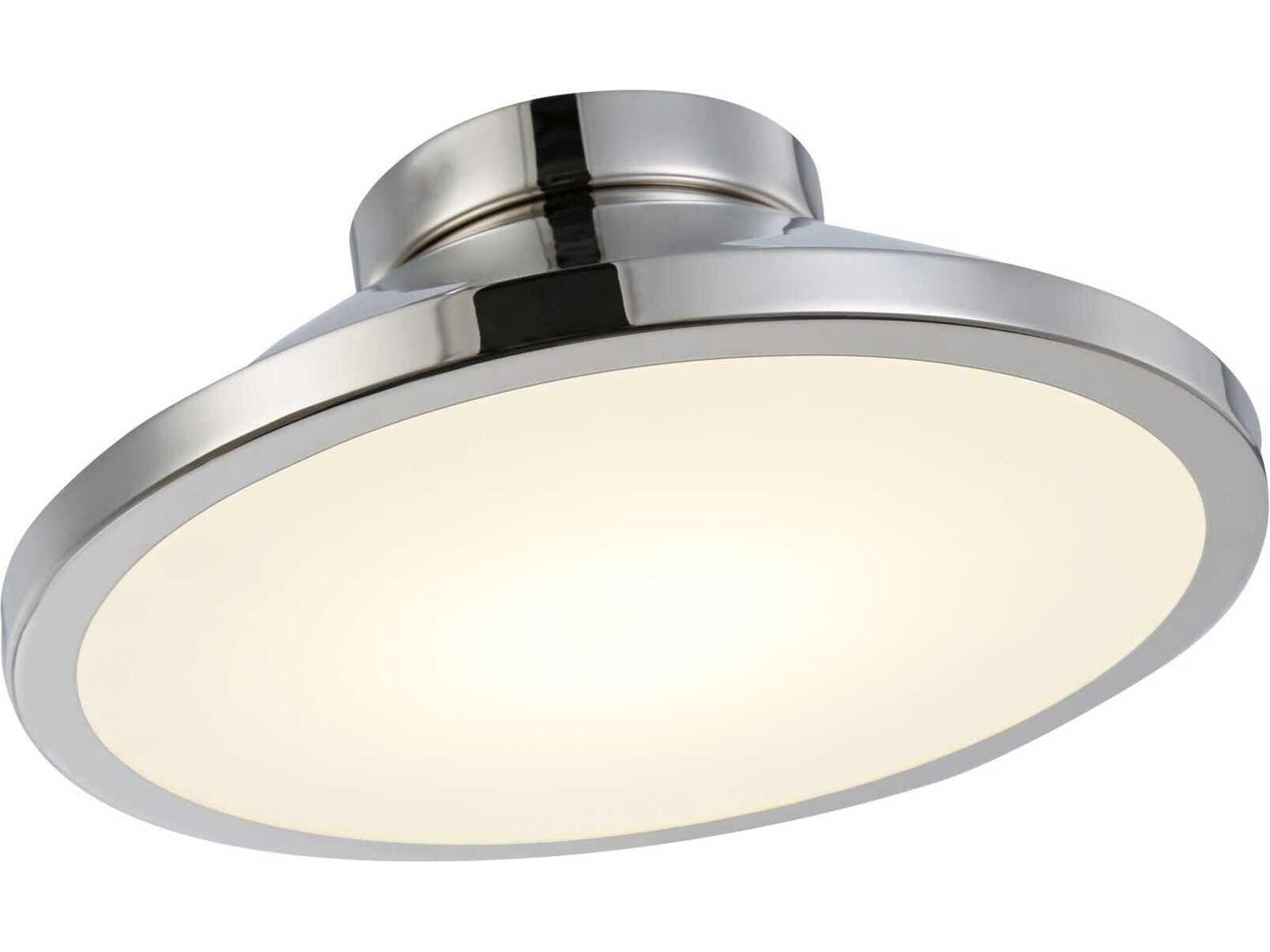 Artcraft Lucida 1-Light Nickel Glass LED Flush Mount