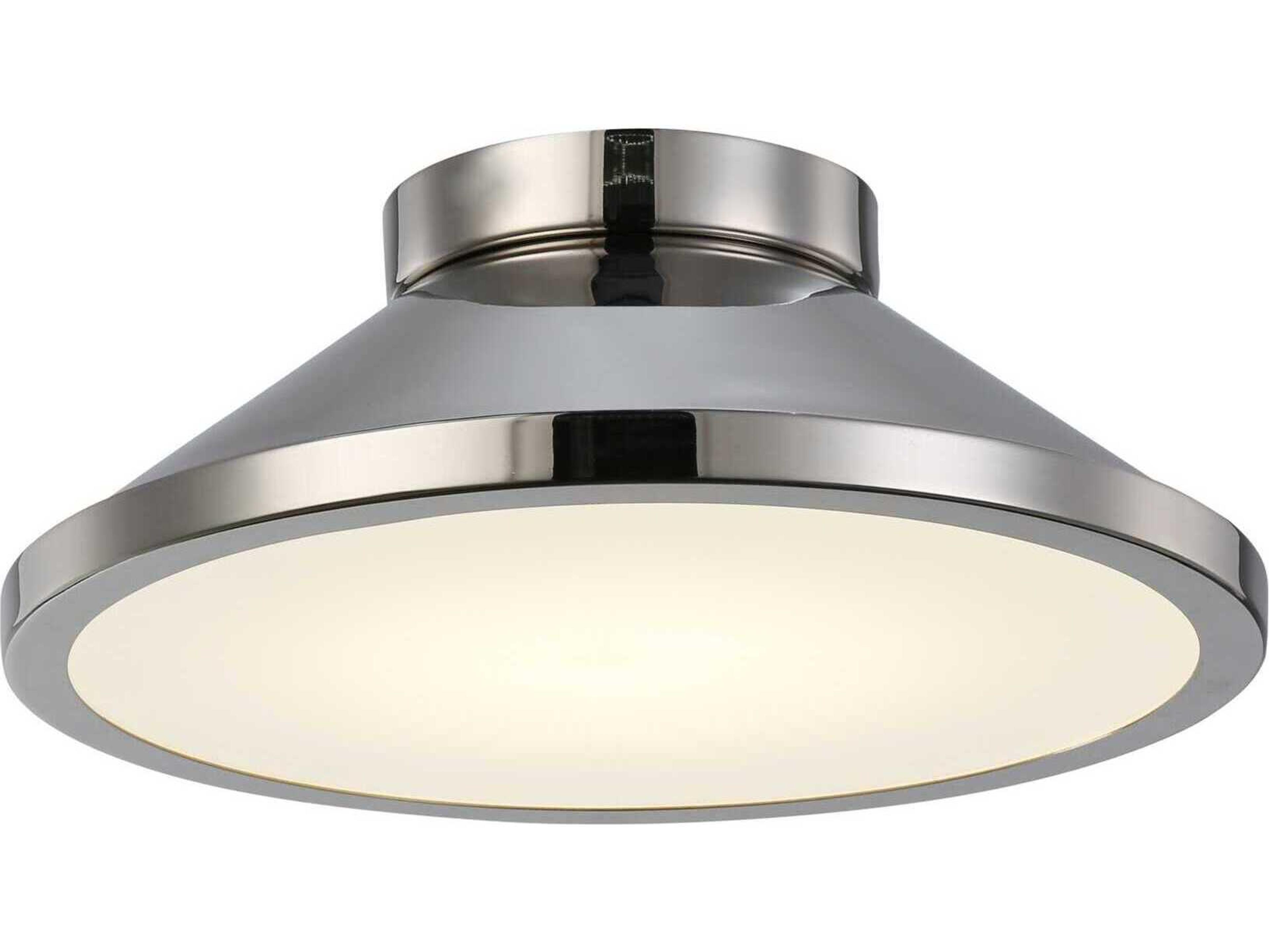 Artcraft Lucida 1-Light Nickel Glass LED Flush Mount