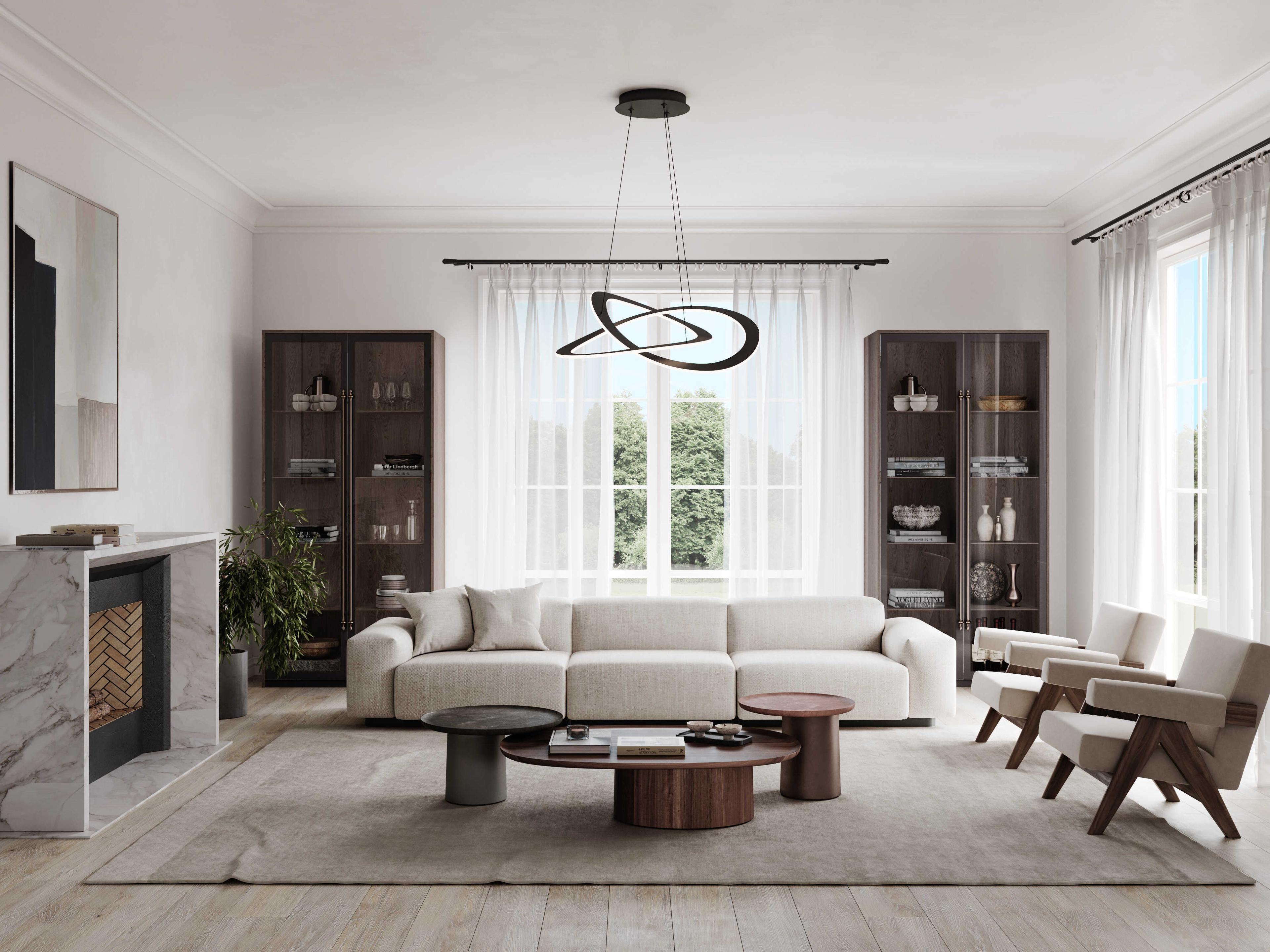 Artcraft Wave 2-Light Black LED Geometric Pendant