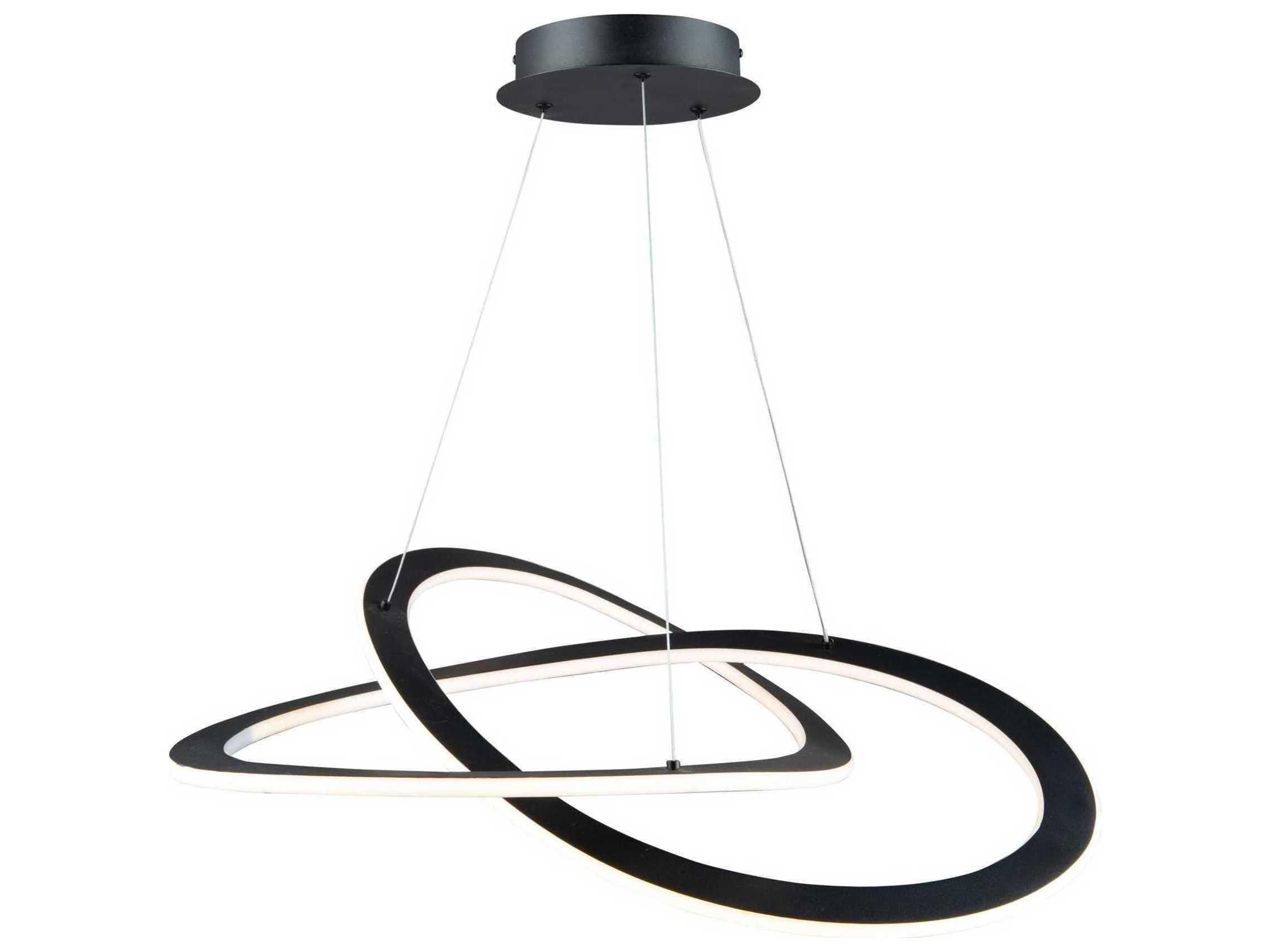 Artcraft Wave 2-Light Black LED Geometric Pendant