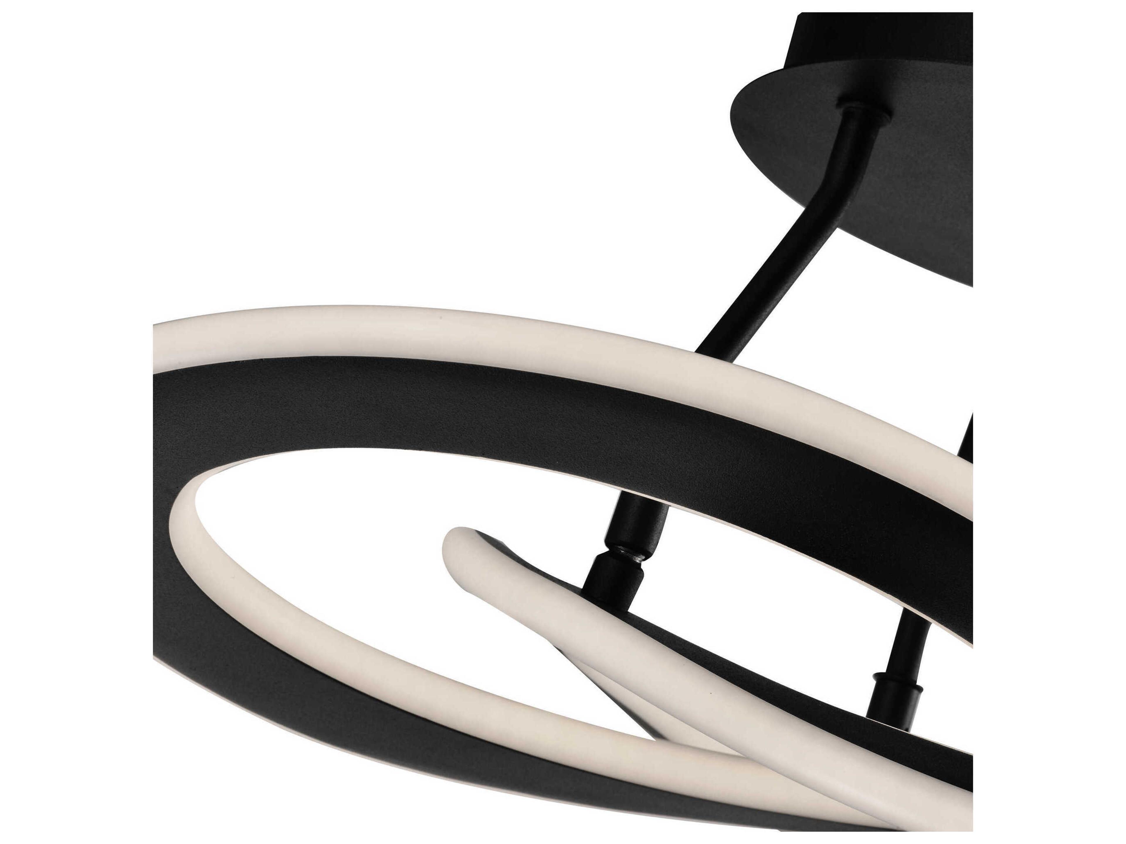 Artcraft Wave 2-Light Black LED Geometric Semi Flush Mount