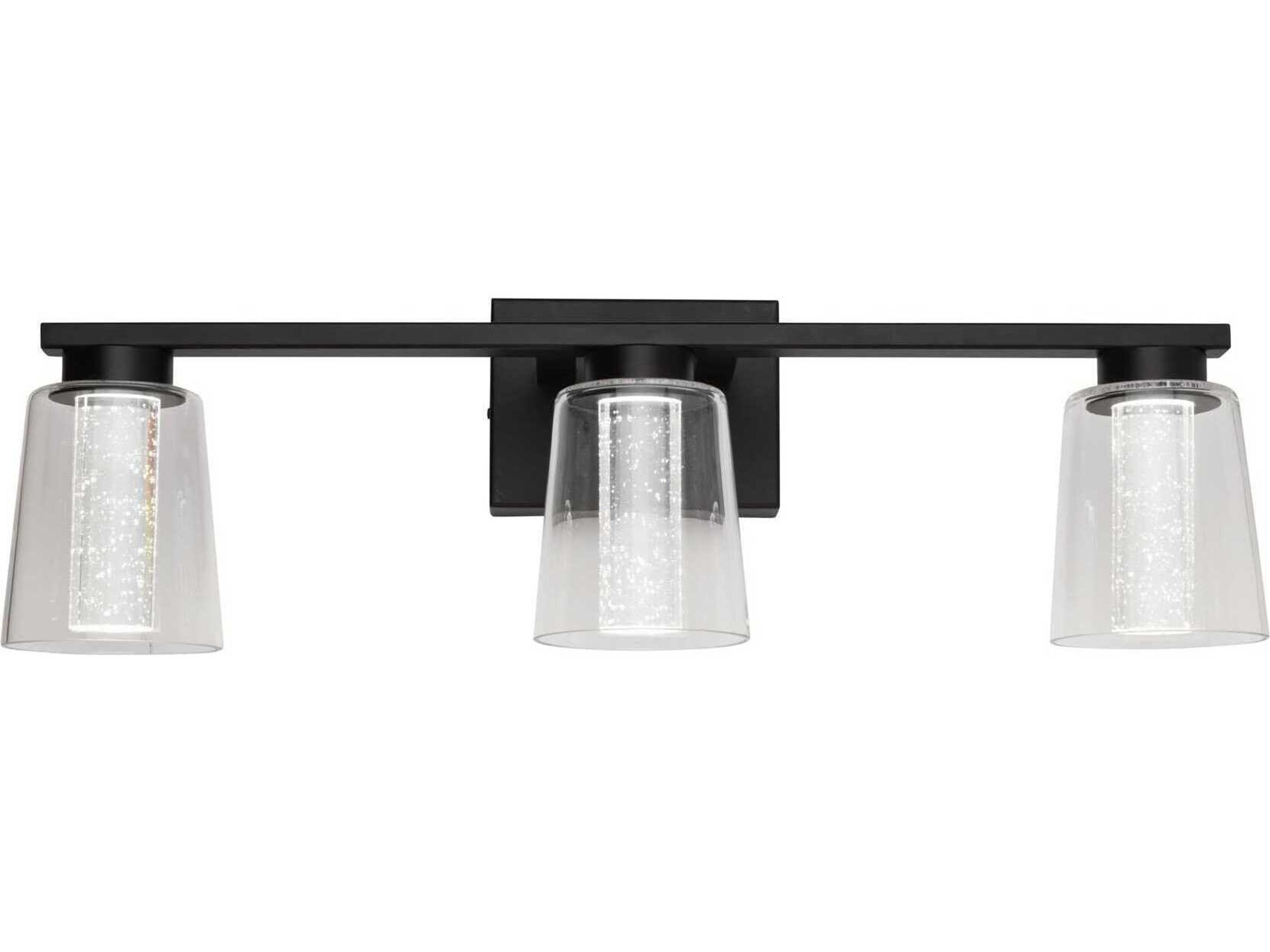 Artcraft Dalton 3-Light Black Vanity Light