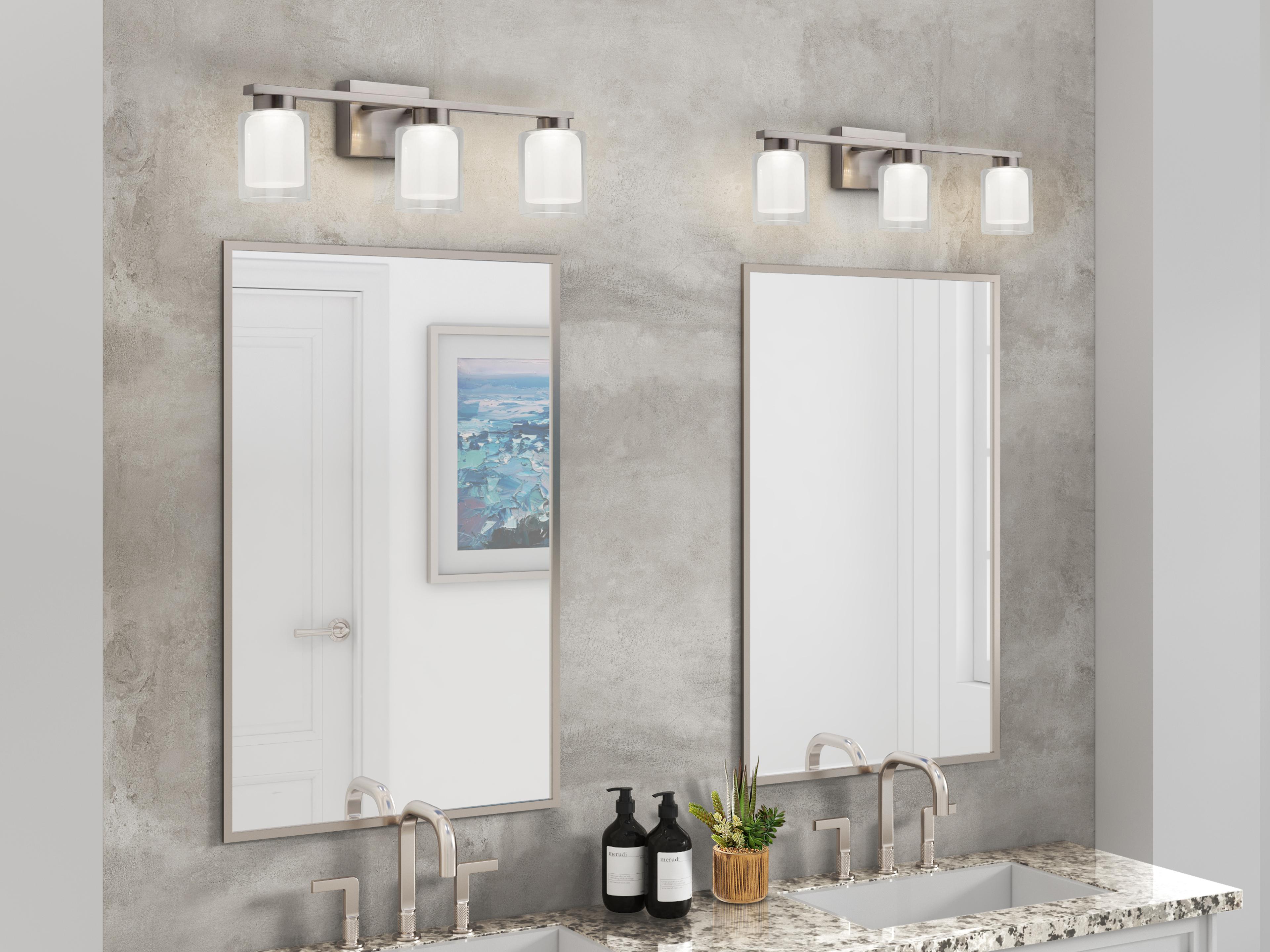 Artcraft Saville 3-Light Brushed Nickel Vanity Light