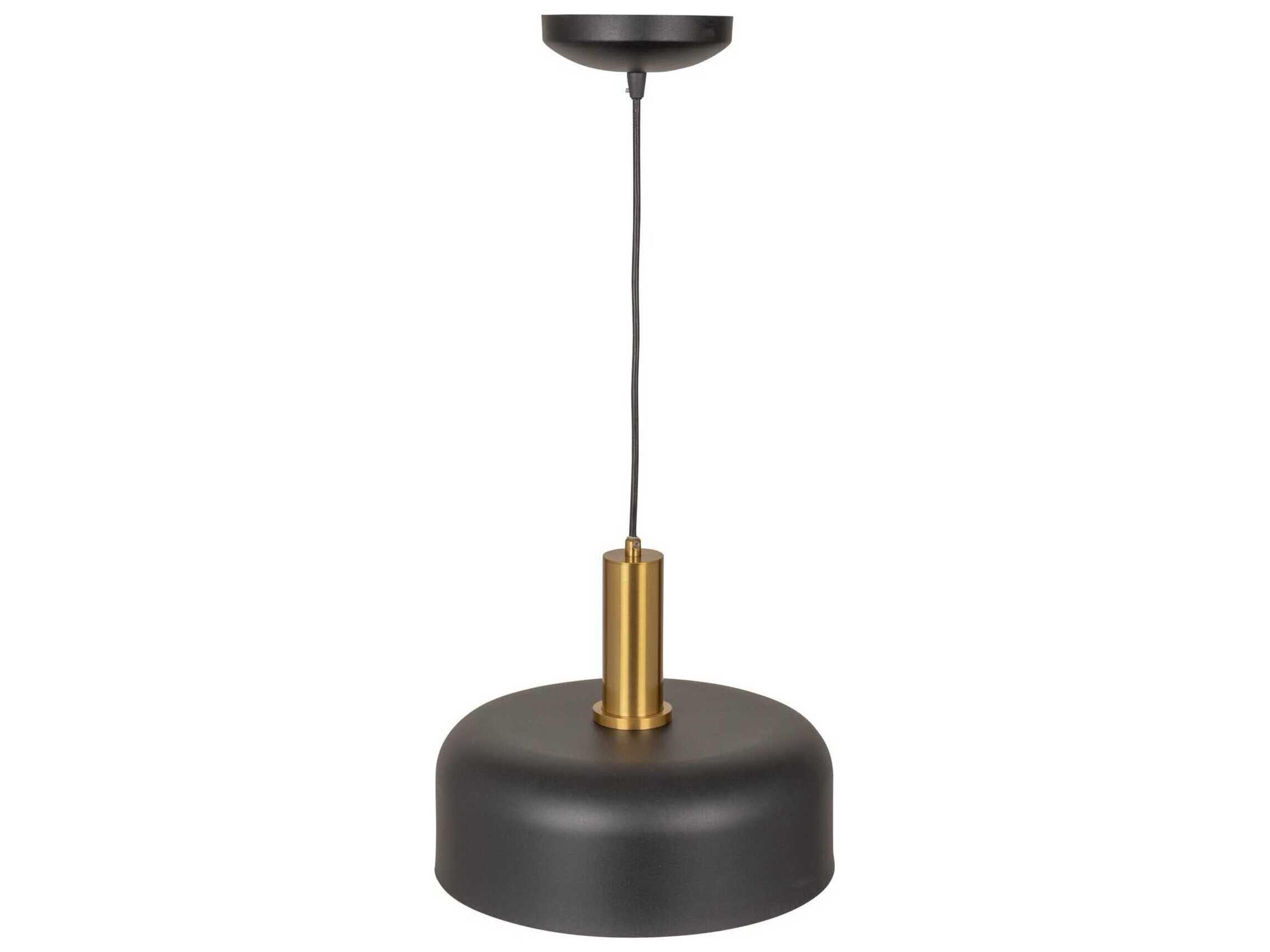Artcraft Orsa 1-Light Black Brushed Brass Dome Mini Pendant