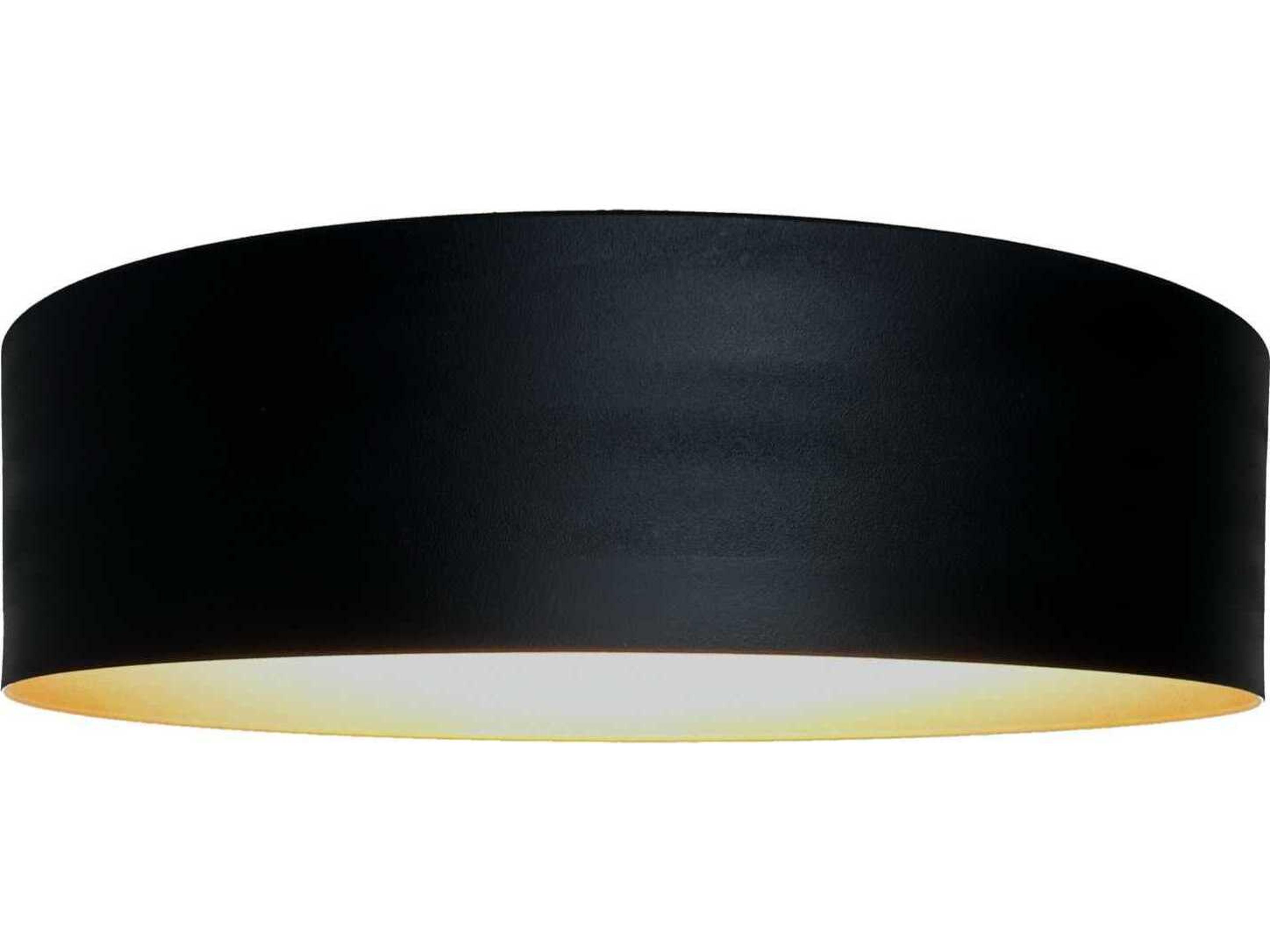 Artcraft Orsa 1-Light Black Brushed Brass Round Flush Mount