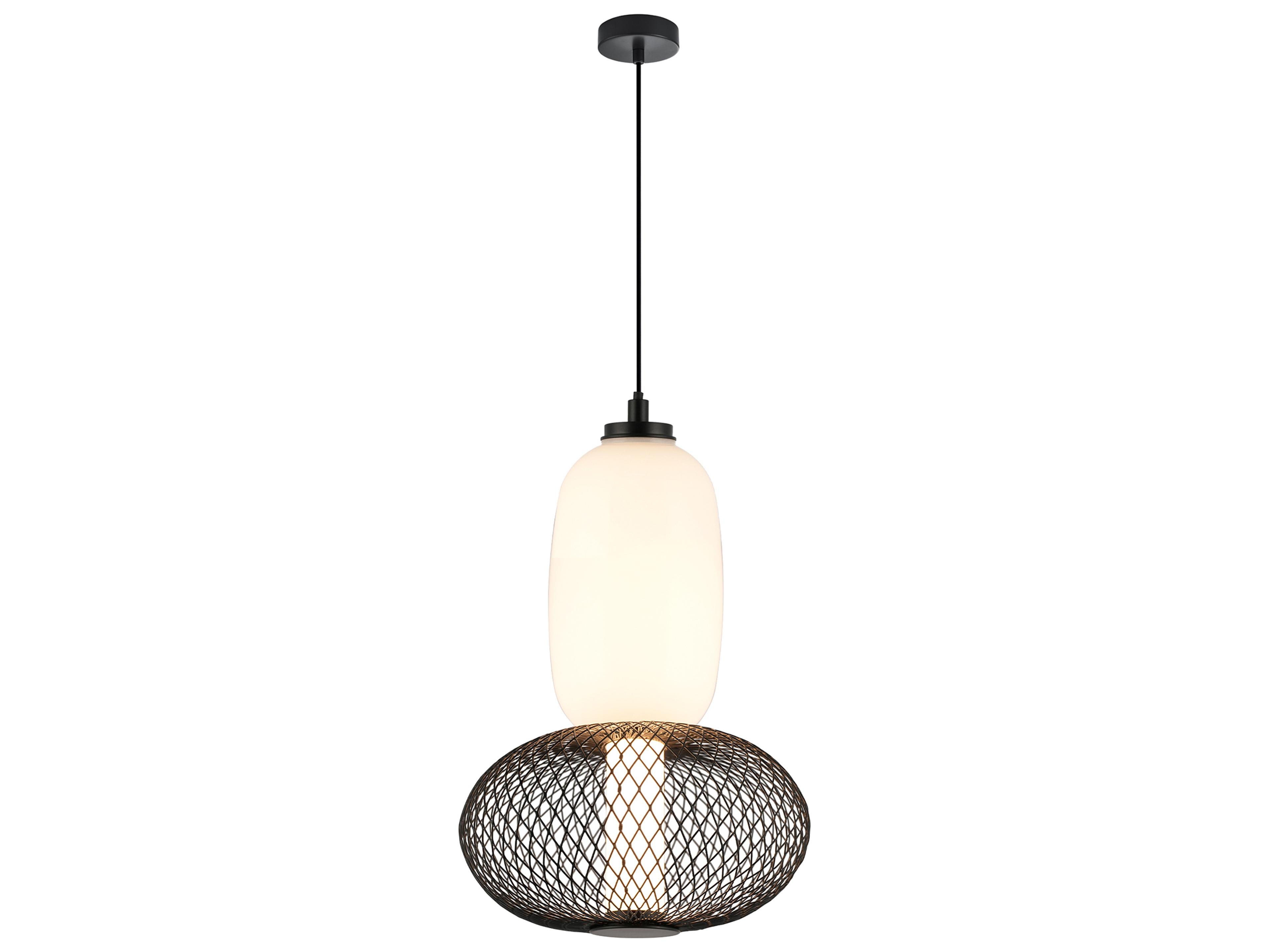 Ace LED Pendant Light in Black Modern Mesh