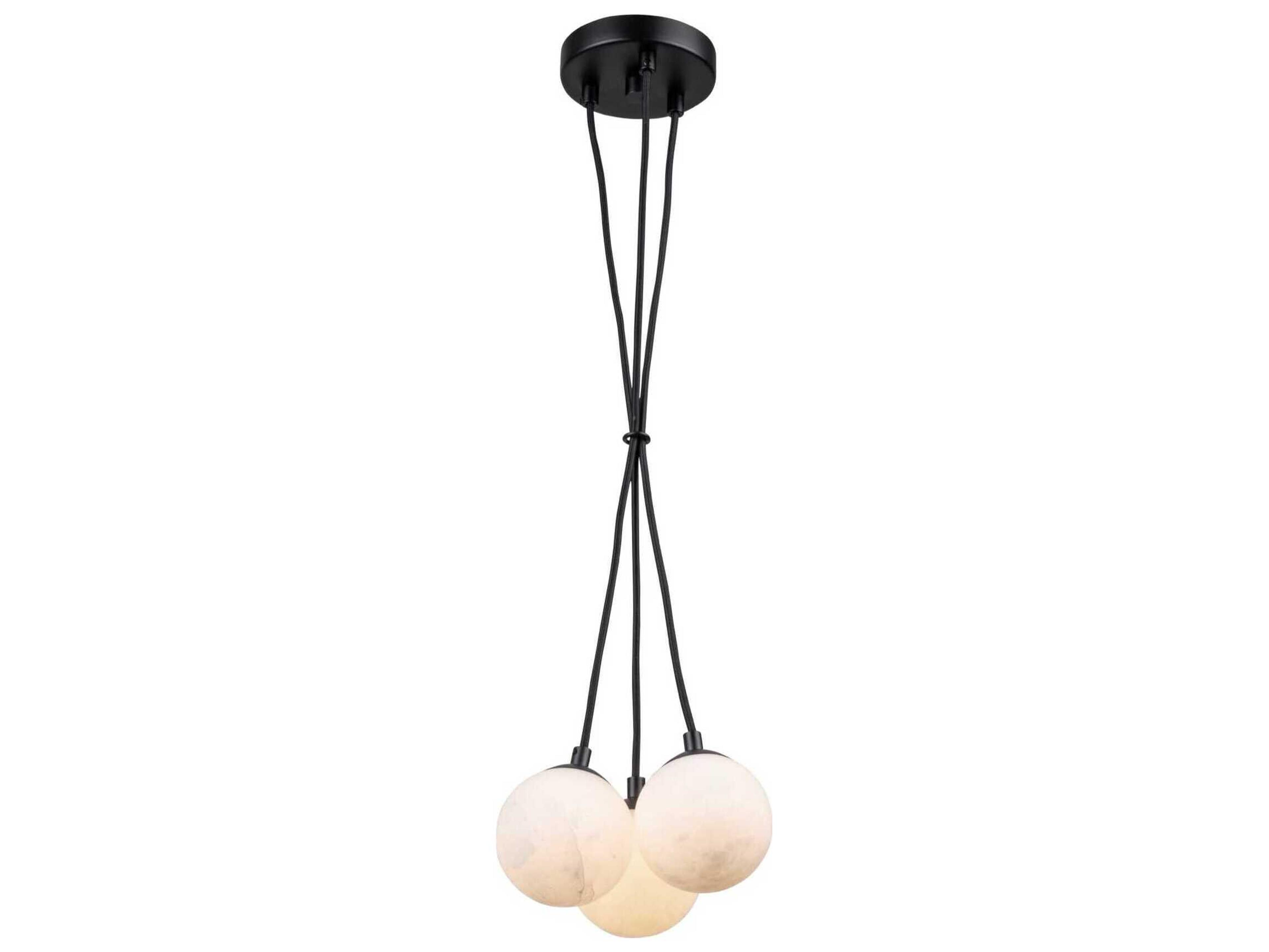 Camila Multi-Light Pendant in Black with Alabaster