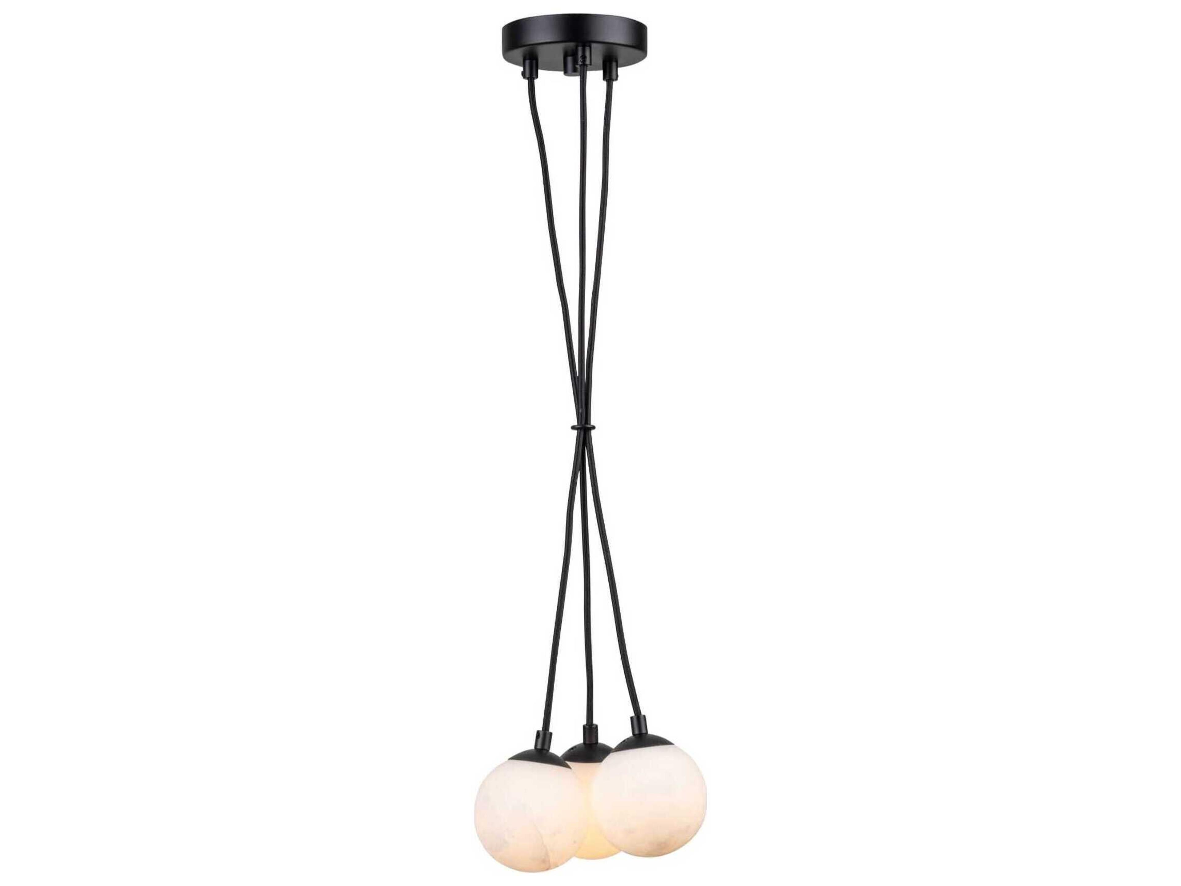 Artcraft Camila 3-Light Black Globe Mini Pendant