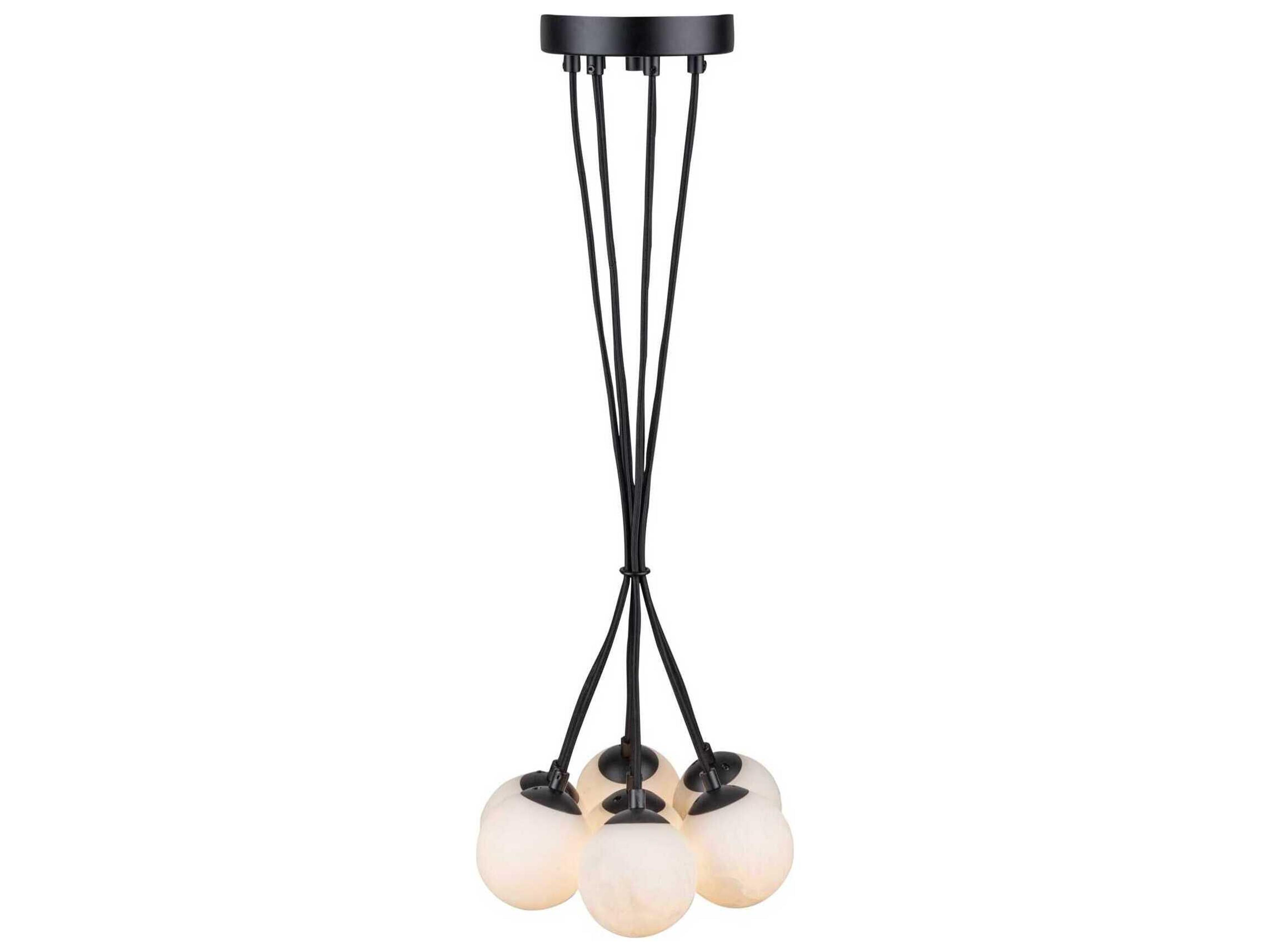 Artcraft Camila 7-Light Black Globe Mini Pendant