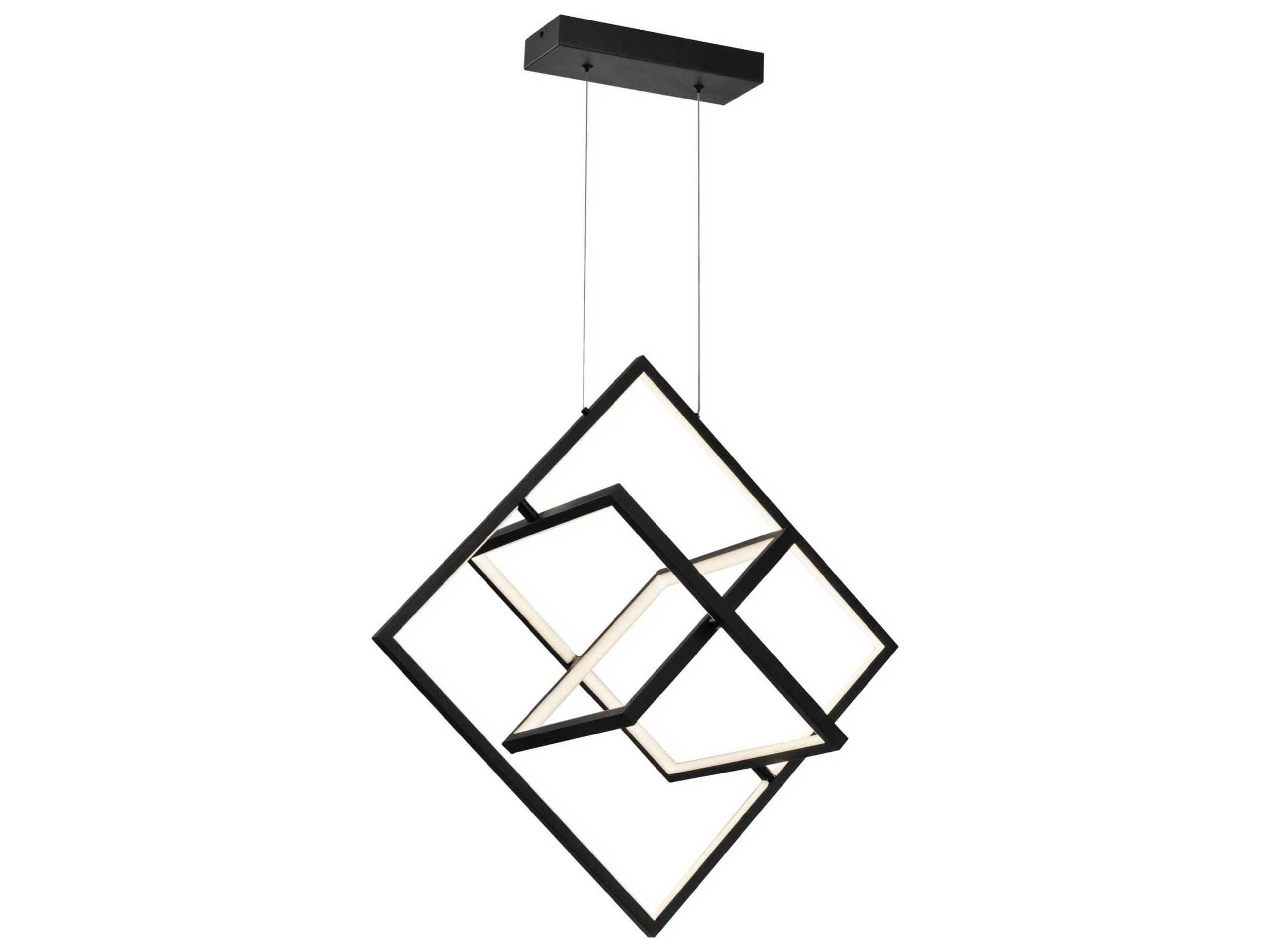 Artcraft Graymar 3-Light Black LED Geometric Island Pendant