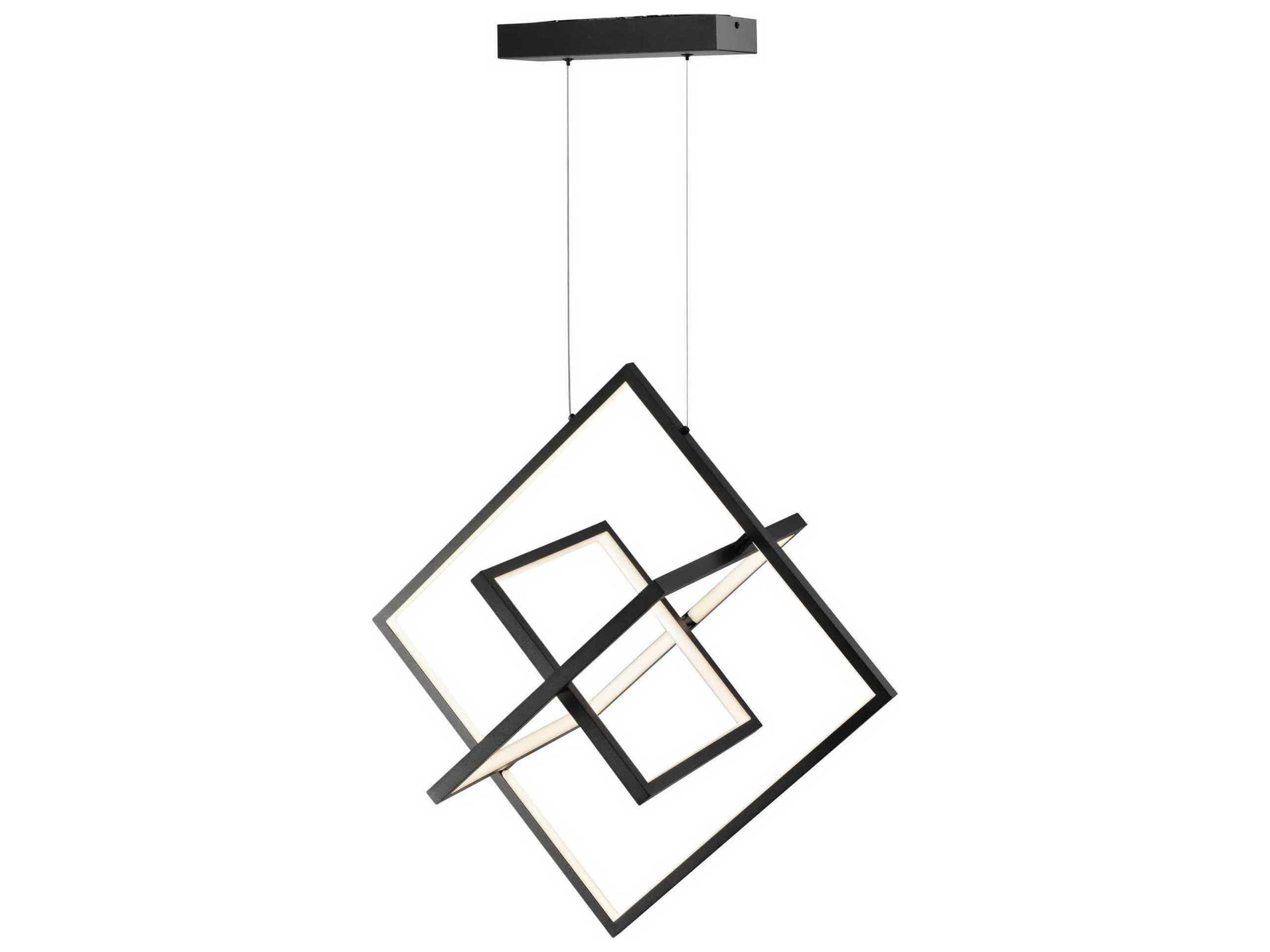Artcraft Graymar 3-Light Black LED Geometric Island Pendant