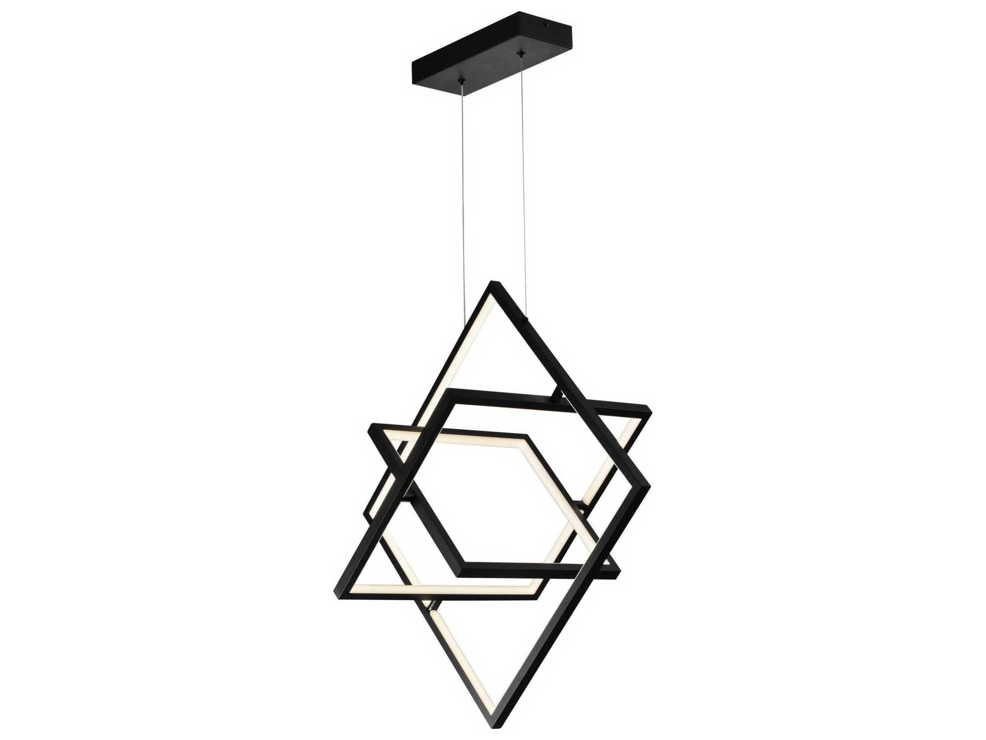 Artcraft Graymar 3-Light Black LED Geometric Island Pendant