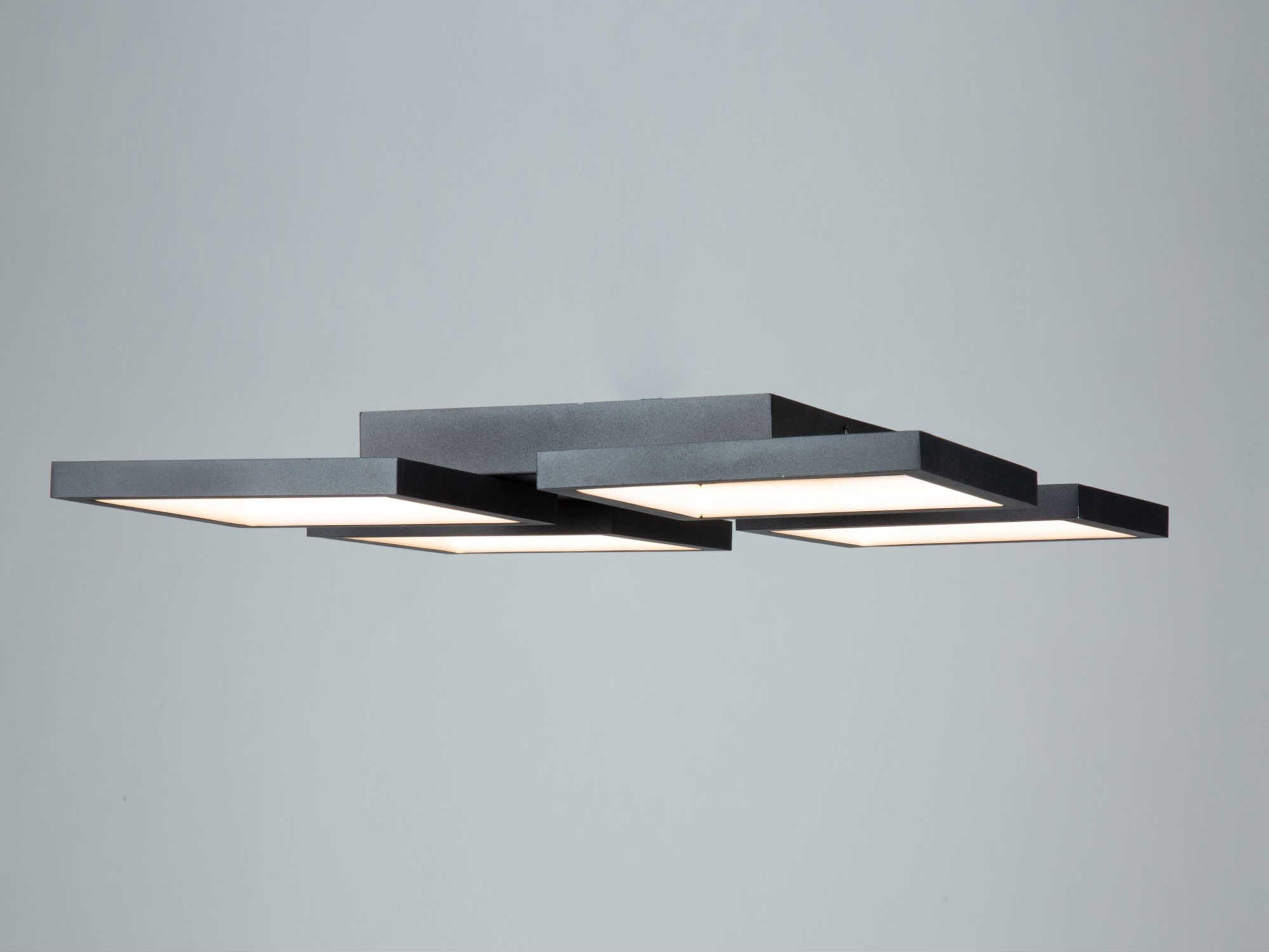 Artcraft Graymar 4-Light Black LED Geometric Flush Mount