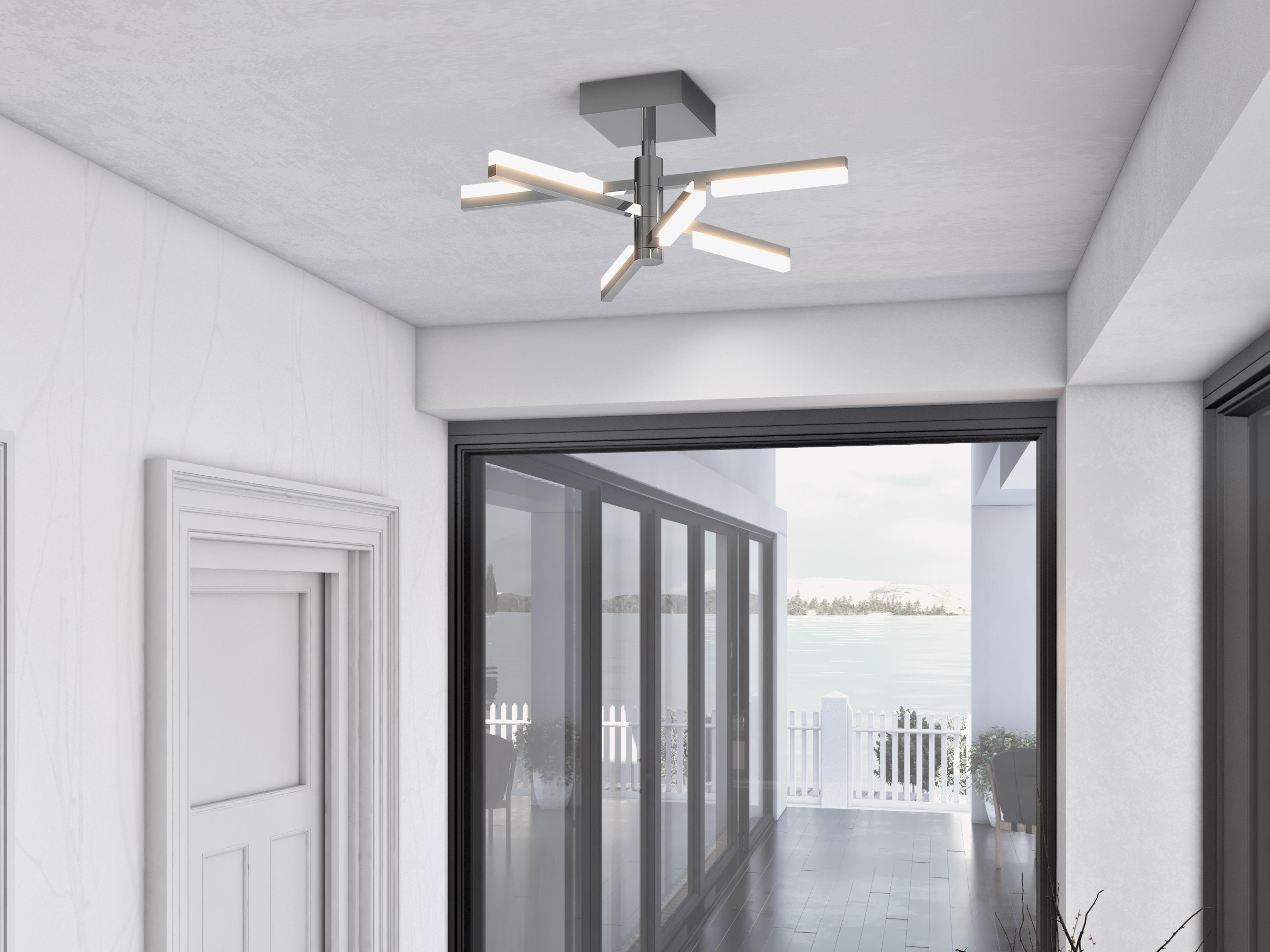 Artcraft Stix Chrome Linear Semi Flush Mount