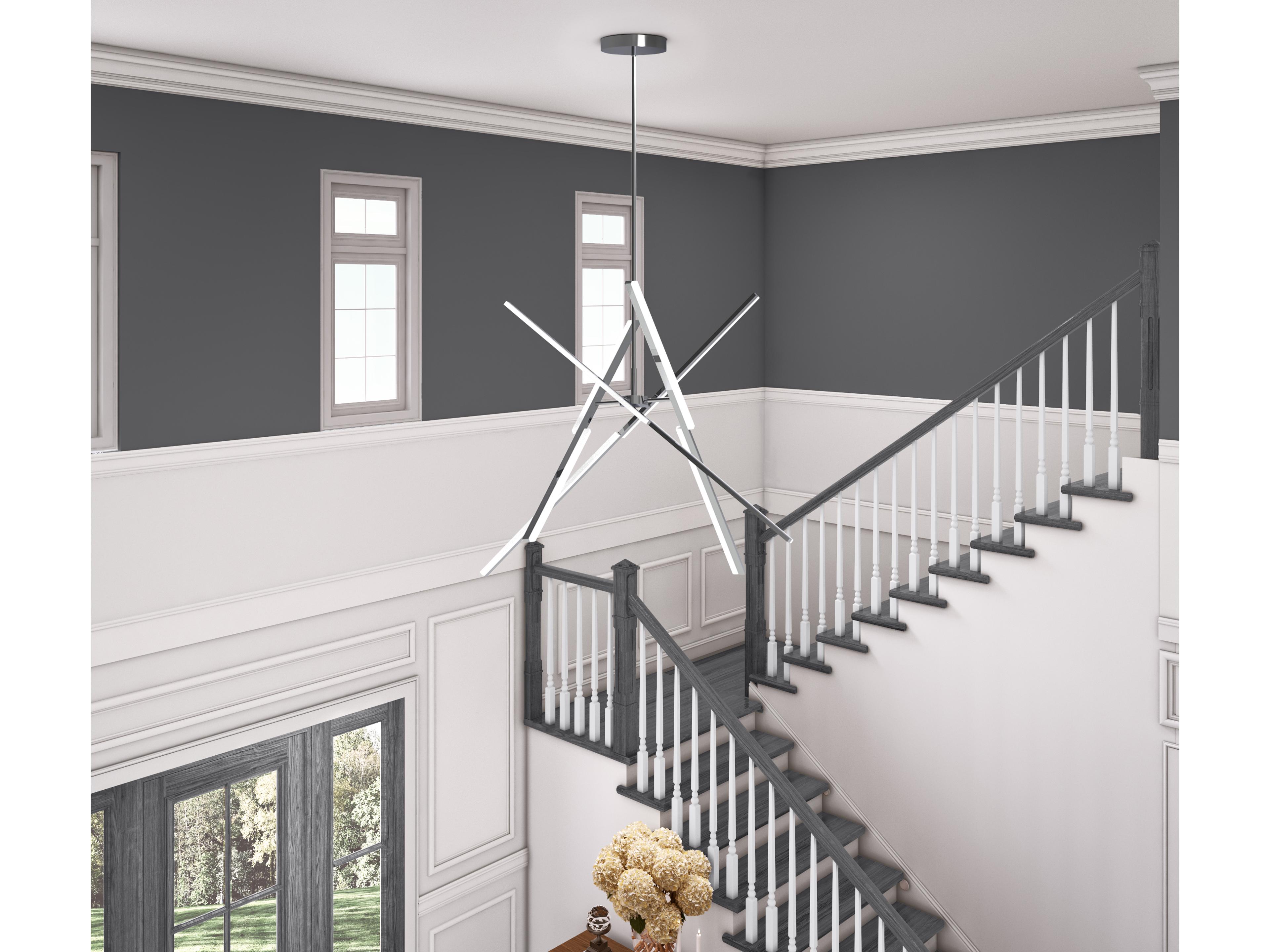 Artcraft Stix Chrome Black Linear Pendant