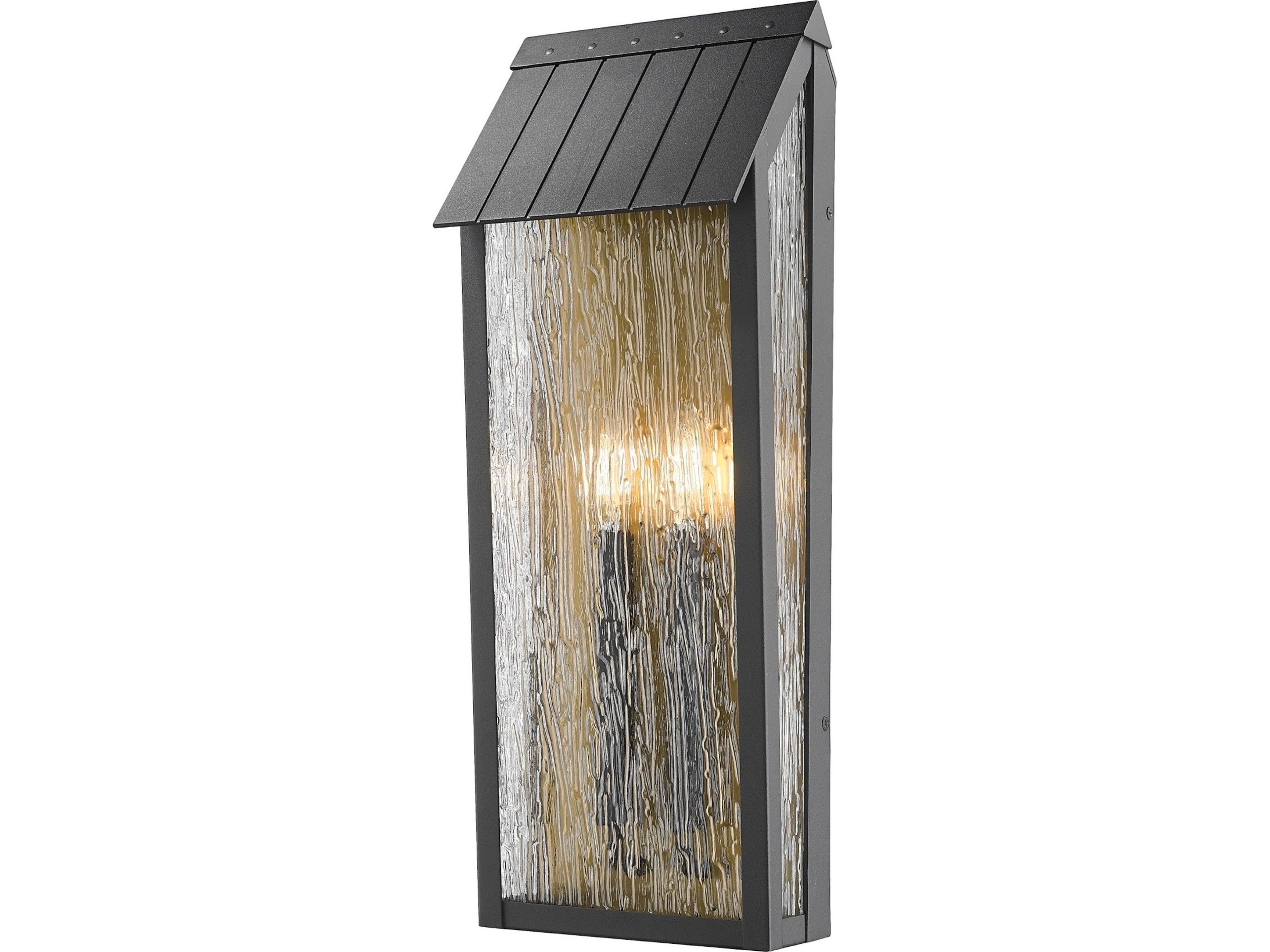 Point Outdoor Wall Sconce Black and Brass